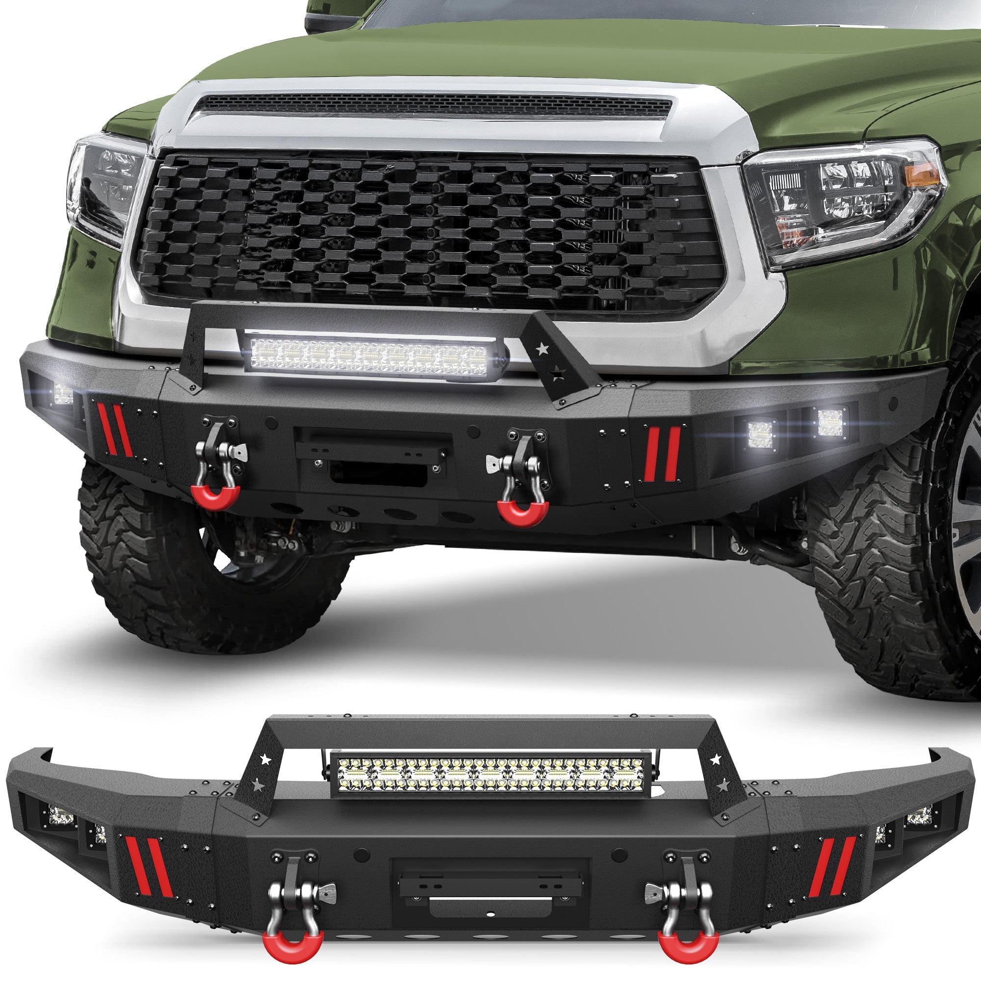 04-21 Tundra Front Bumper For 2014 2015 2016 2017 2018 2019 2020 2021 Toyota Tundra - nadiaauto