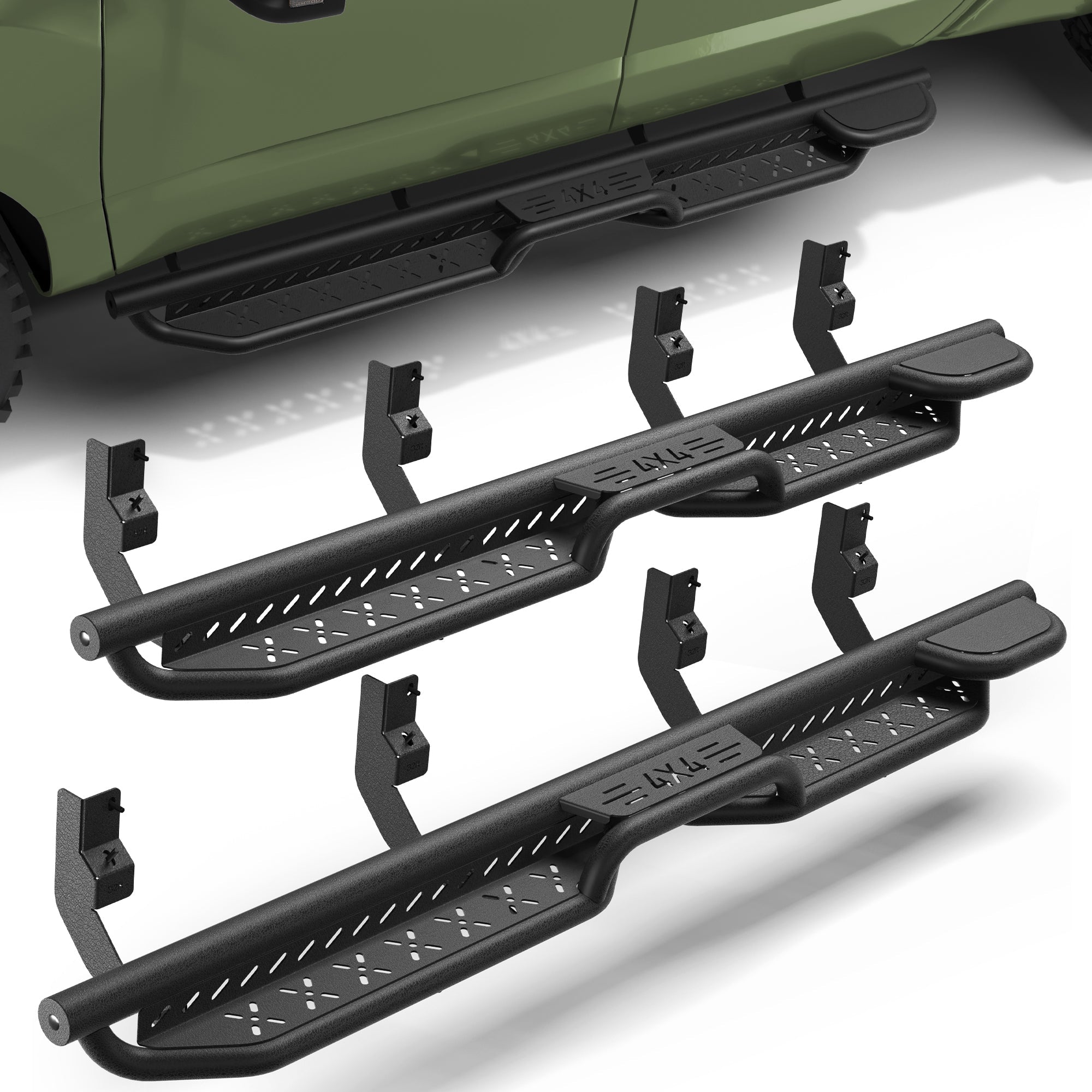 04-25 Titan Running Boards Side Steps Fits for 2004-2025 Nissan Titan & Titan XD 4-Door - nadiaauto