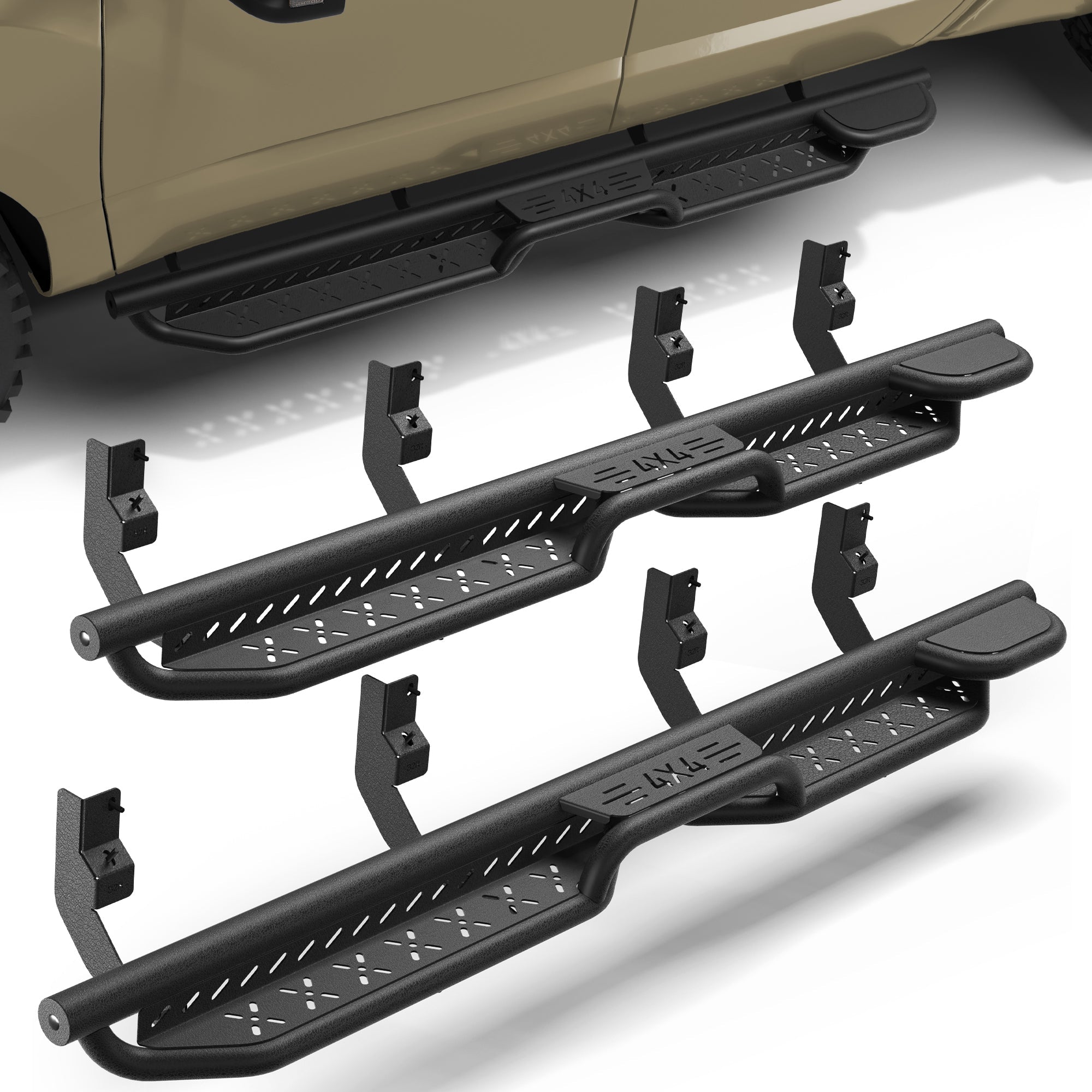 04-25 Titan Running Boards Side Steps Fits for 2004-2025 Nissan Titan & Titan XD 4-Door - nadiaauto