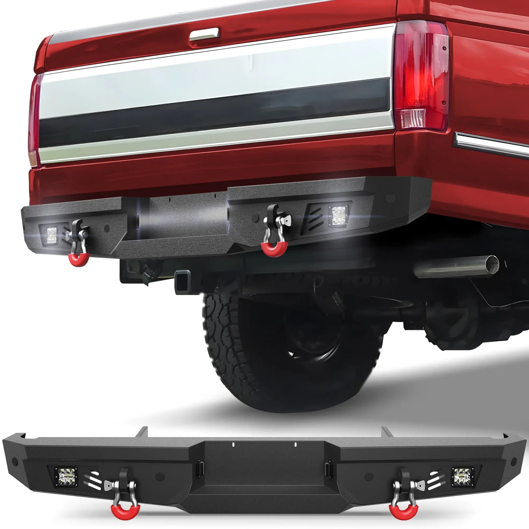 Longsun F150 Rear Back Bumper for 1992 1993 1994 1995 1996 1997 Ford F-150