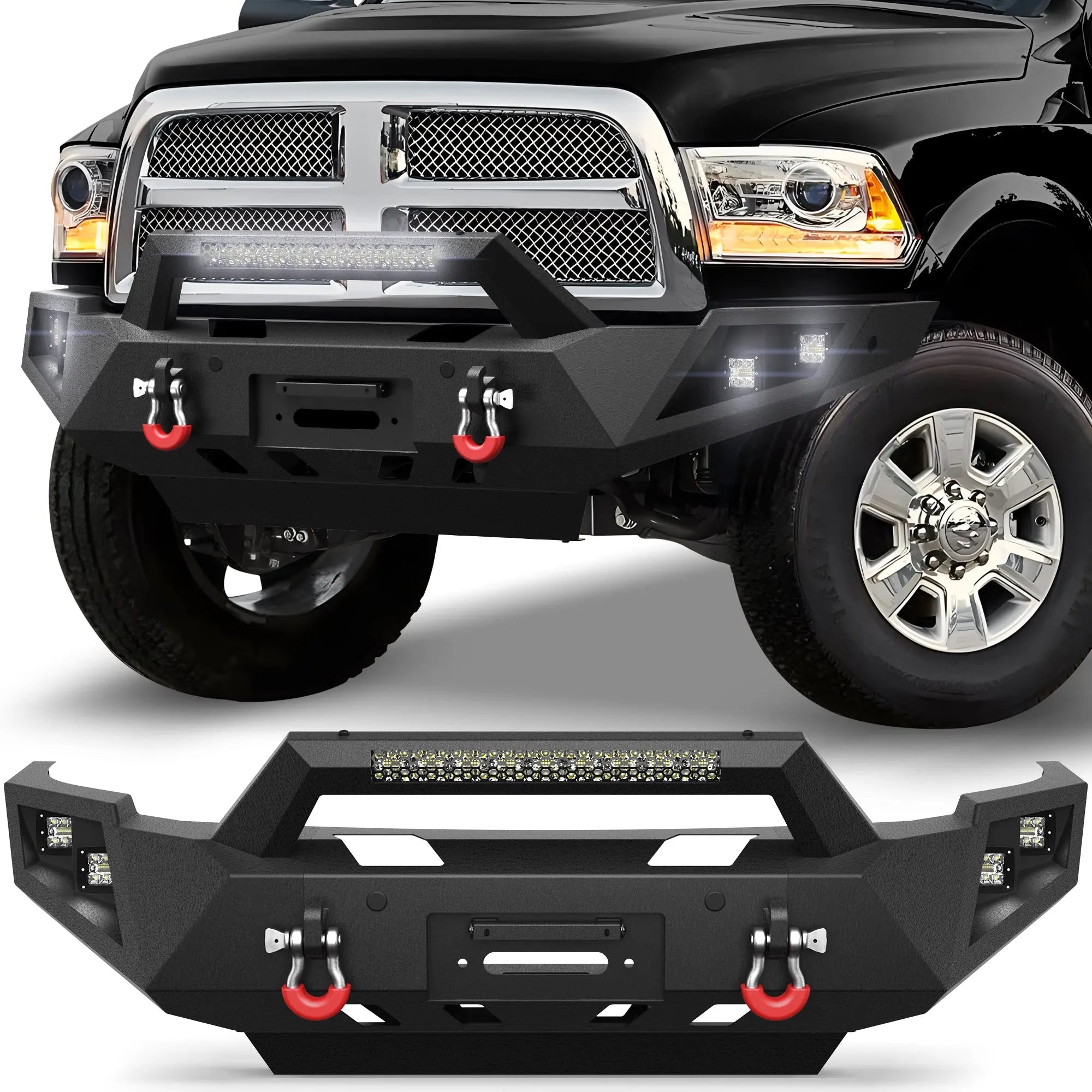 Longsun Ram 2500 Front Bumper Full Width for 2010-2018 Dodge Ram 2500/3500 Pickup