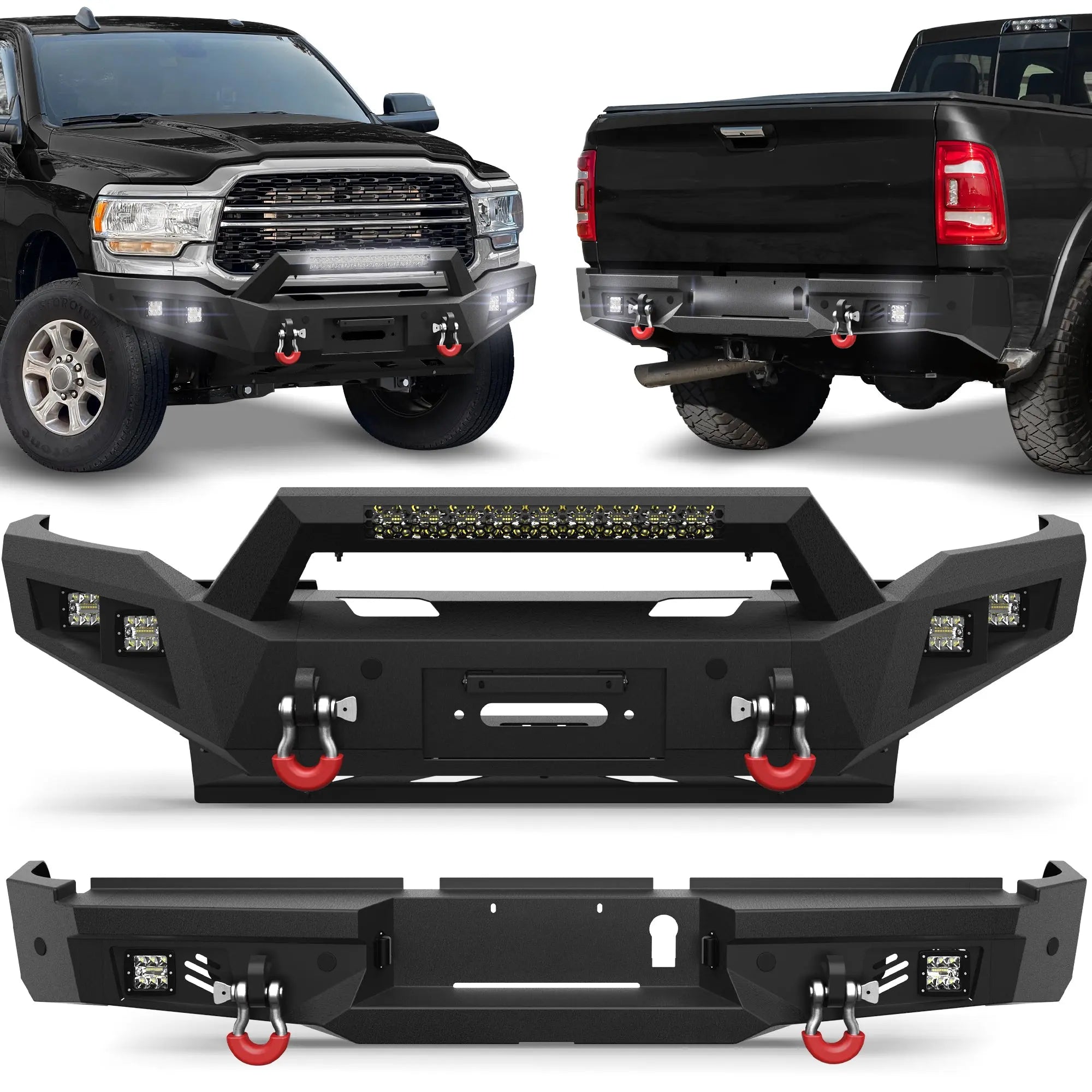 Longsun Ram Front & Rear Bumper for 2019 2020 2021 2022 2023 2024 2025 2026 Ram 2500 & 3500