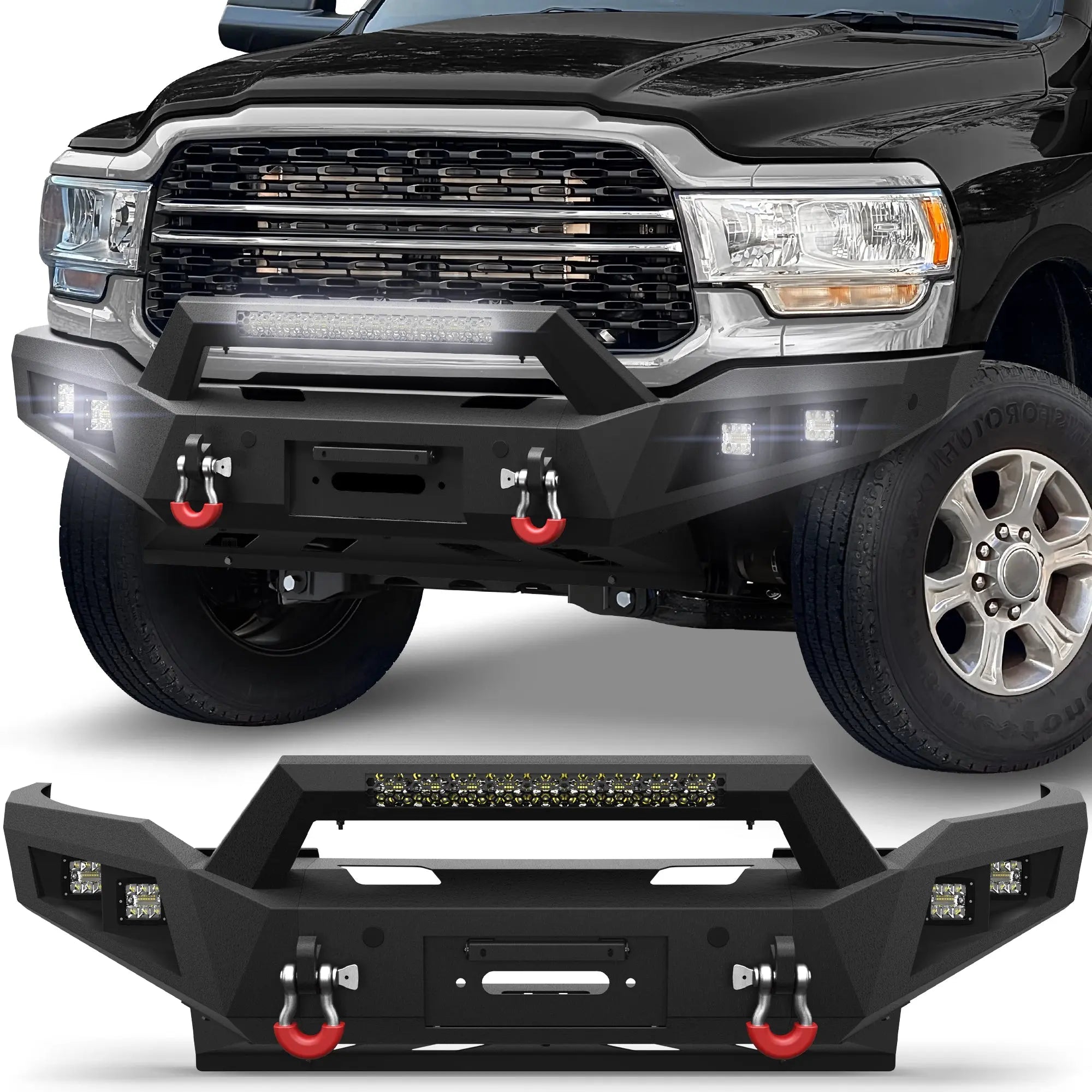 Longsun Ram 2500 Front Bumper for 2019 2020 2021 2022 2023 2024 2025 Ram 2500/3500 Pickup