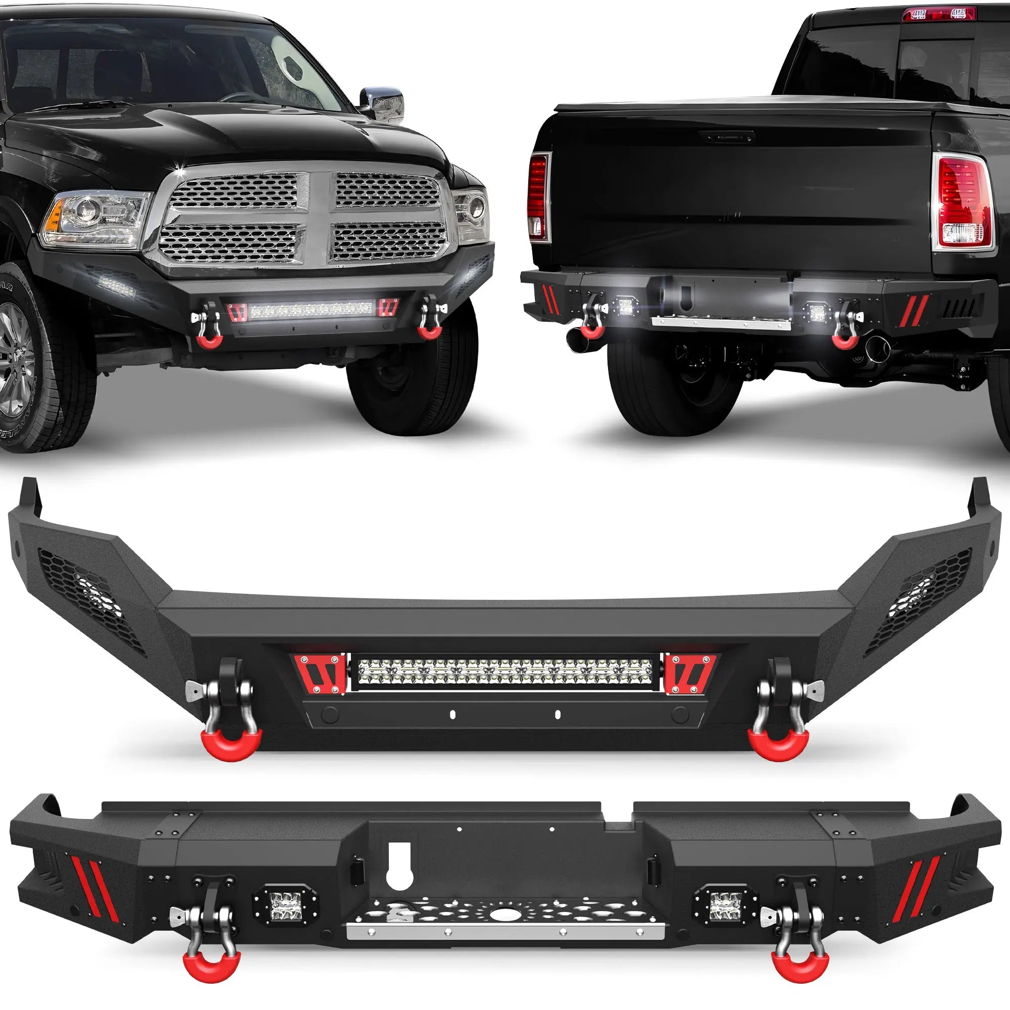 Ram 1500 Front Bumper and Rear Bumper Set for 2013–2018 Ram 1500 & 2019–2024 Ram 1500 Classic