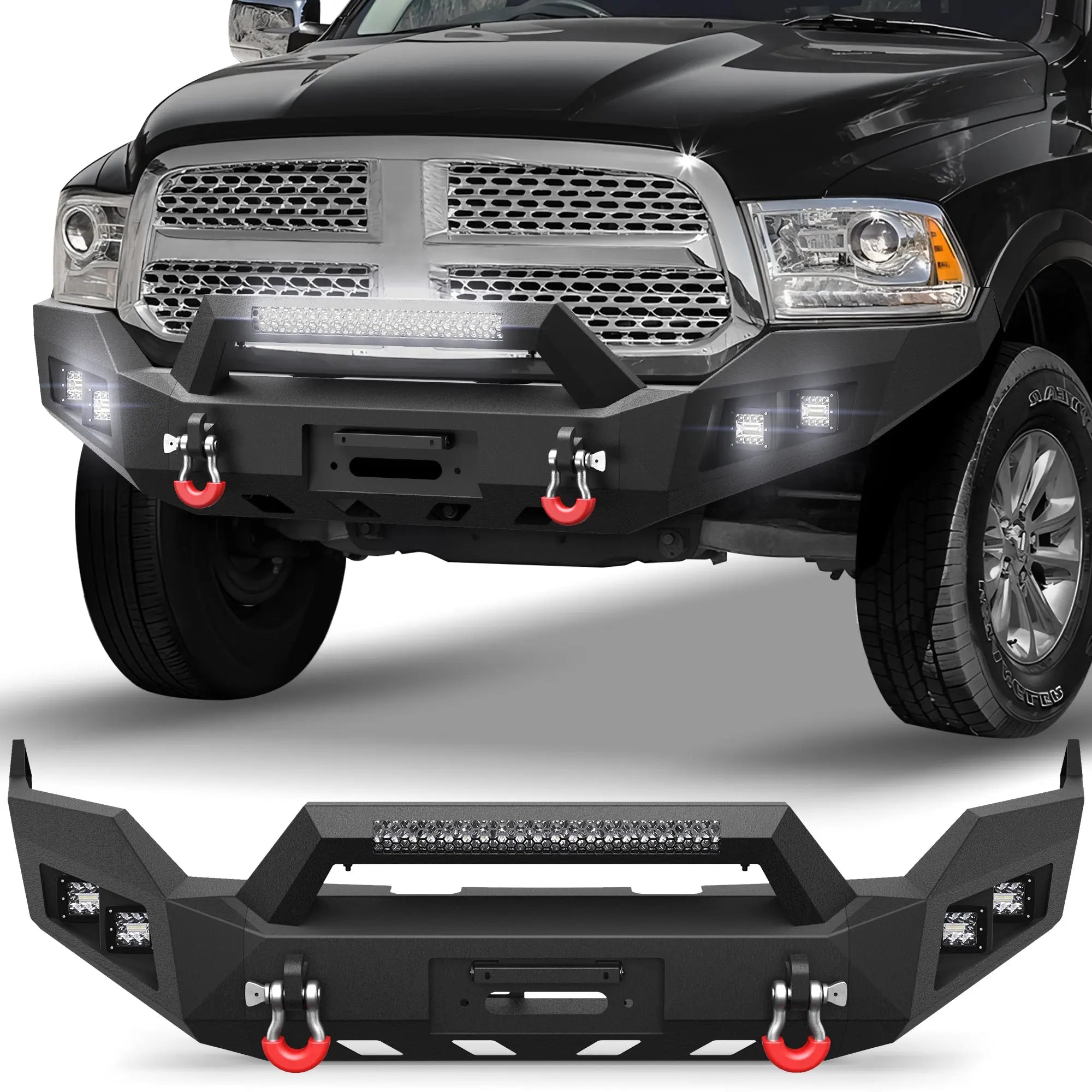 Longsun Heavy Duty Front Bumper for Ram 1500 2013-18 & 2019-24 Classic Pickup