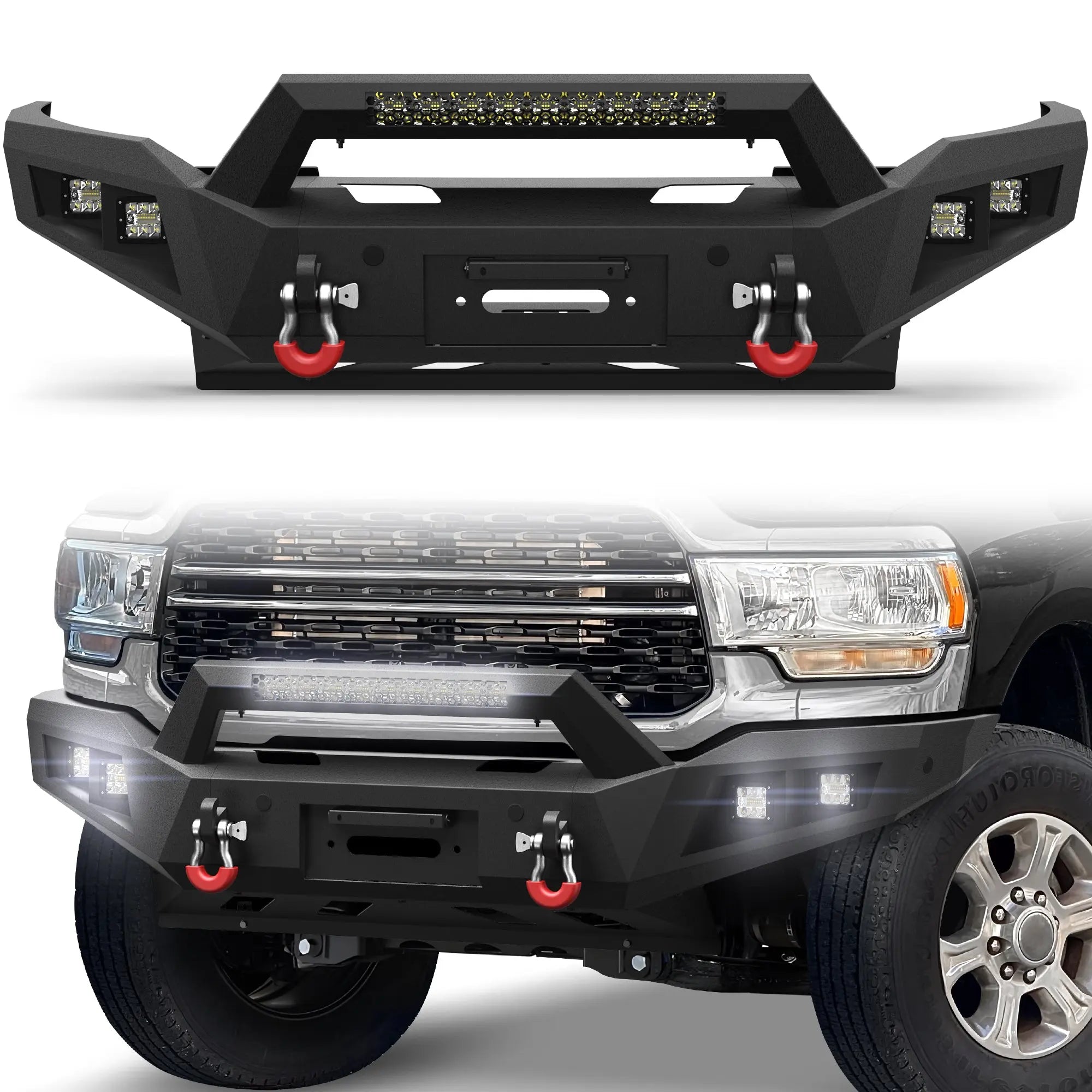 Longsun Ram 2500 Front Bumper for 2019 2020 2021 2022 2023 2024 2025 Ram 2500/3500 Pickup