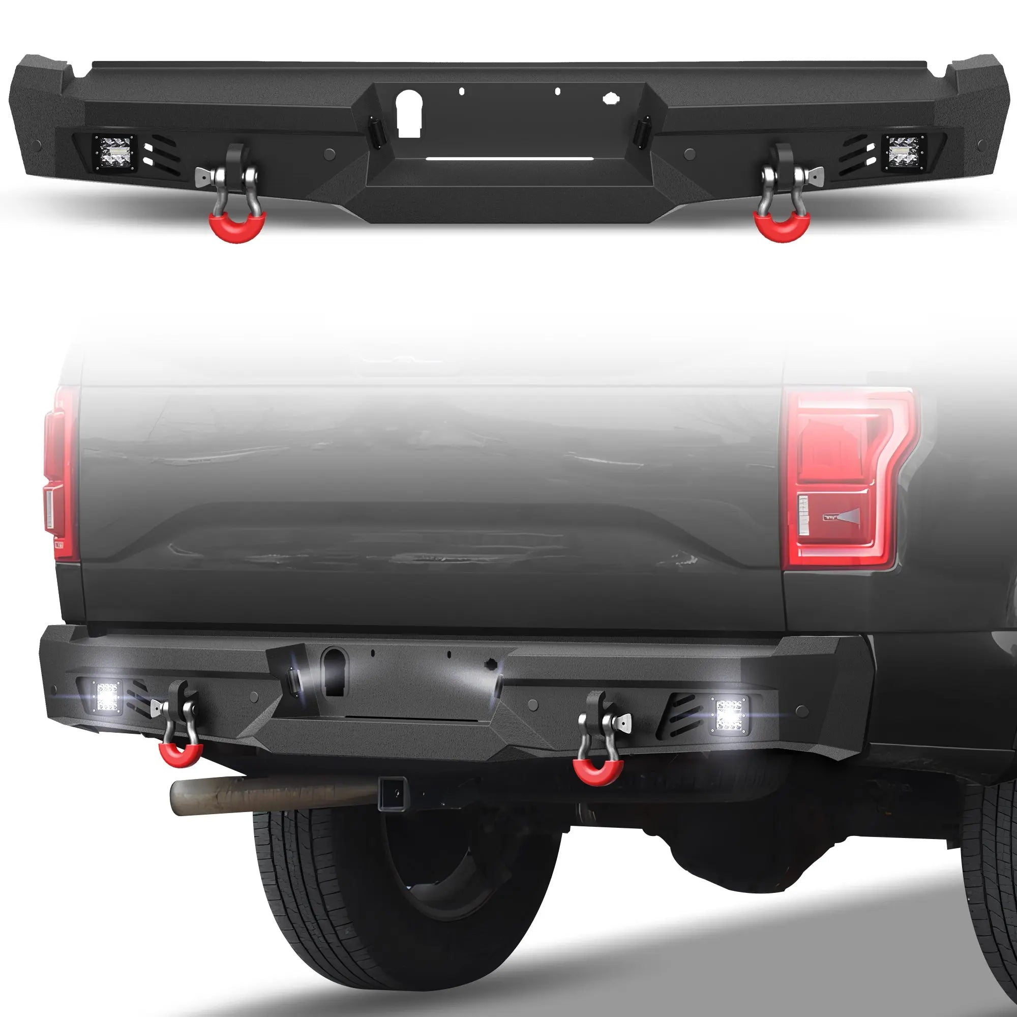 Longsun F150 Rear Bumper for 2015-2025 Ford F150 Pickup (Excluding Raptor & Ecoboost)