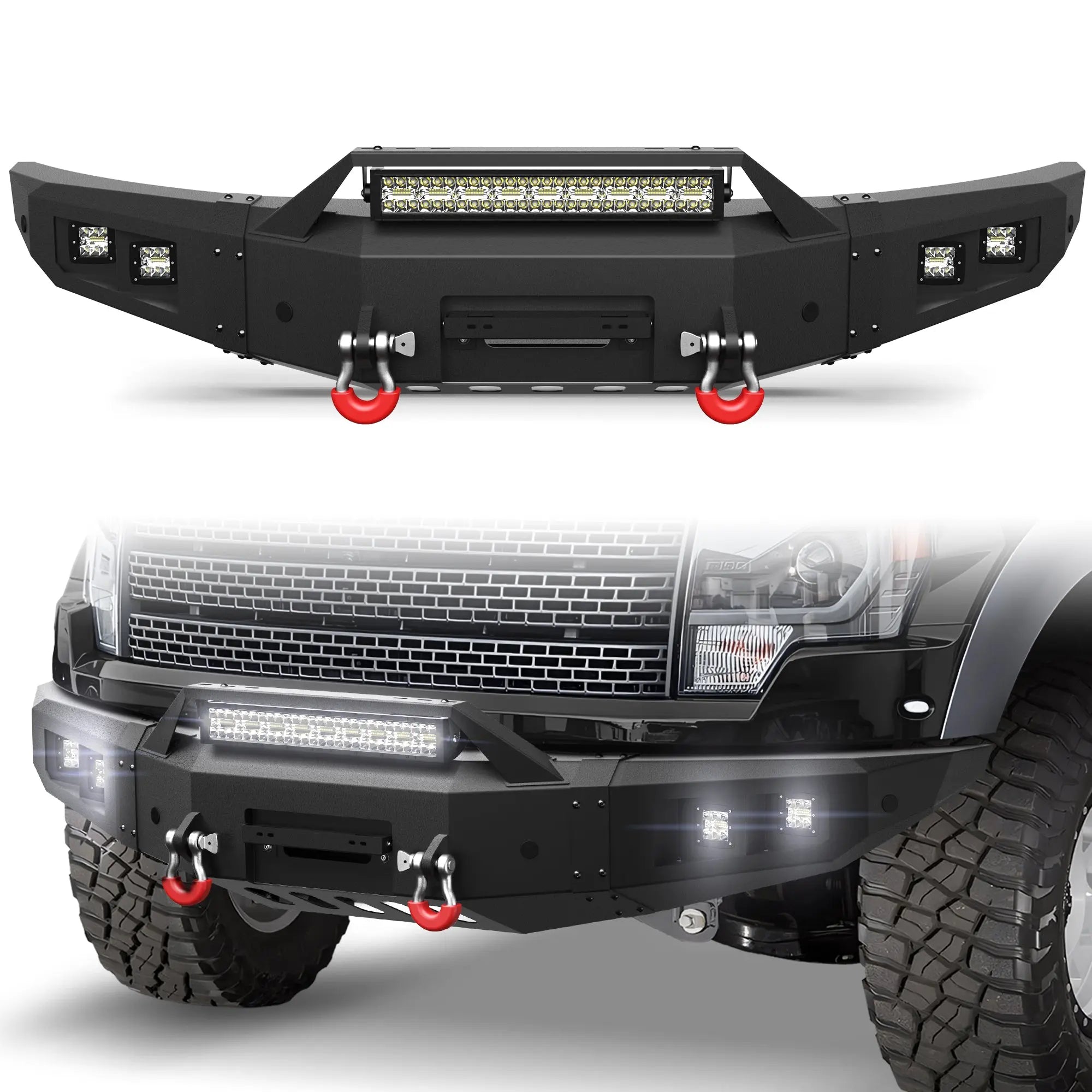 Longsun F150 Front Bumper w/Winch Plate for 2010 2011 2012 2013 2014 Ford F150 SVT Raptor