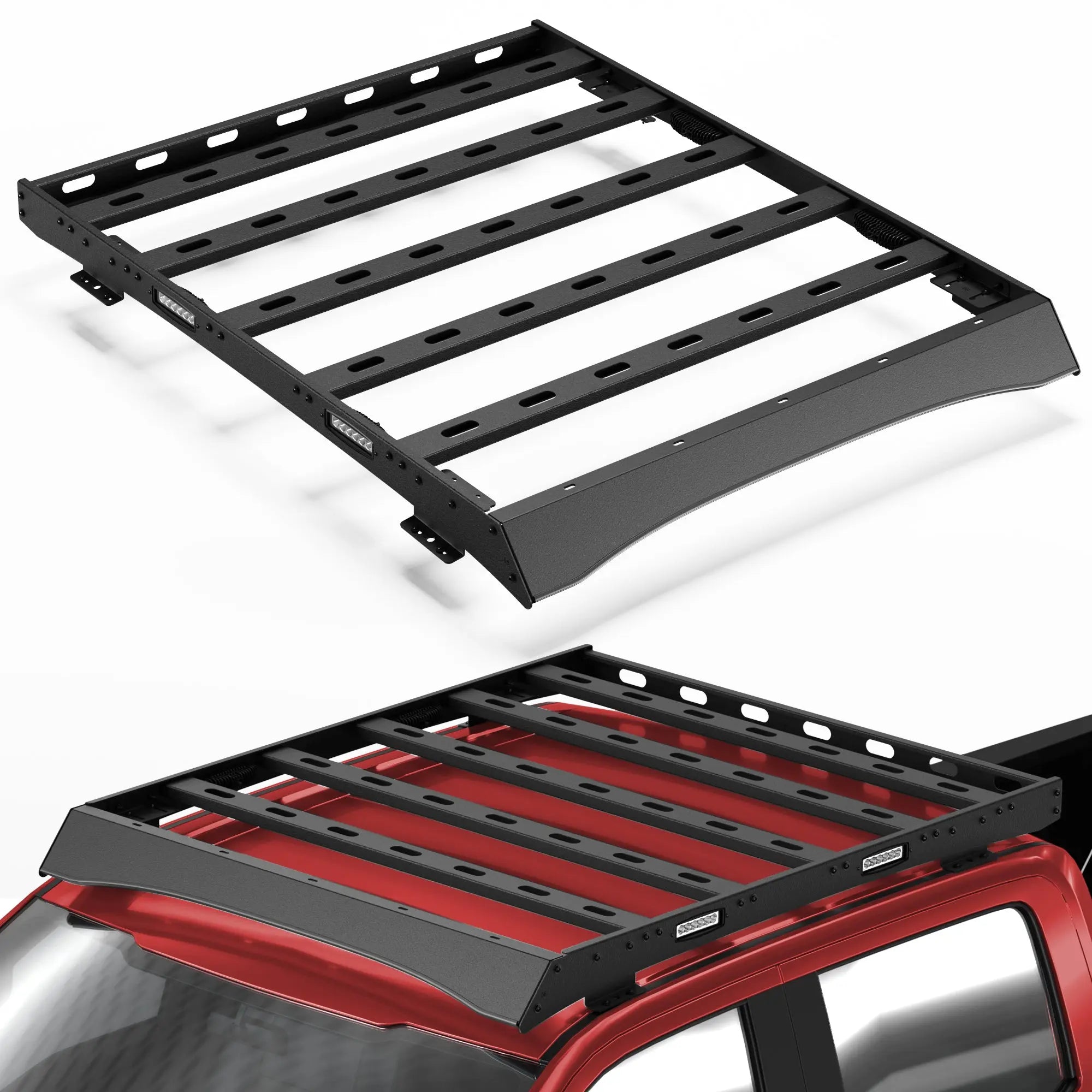 Longsun Roof Rack for 2017-2022 Ford F-250 F-350 F-450 Super Duty, Heavy-Duty Cargo Carrier, 800 lbs Capacity, Black