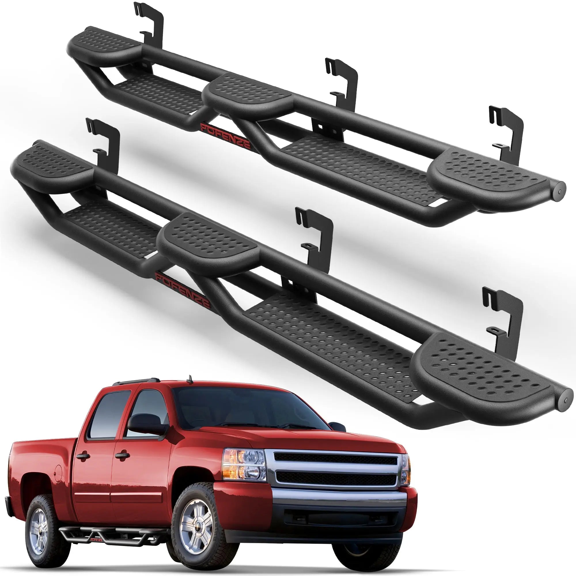 Running Boards for 2007–2018 Chevy Silverado GMC Sierra 1500 & 2007–2019 2500HD 3500HD Crew Cab