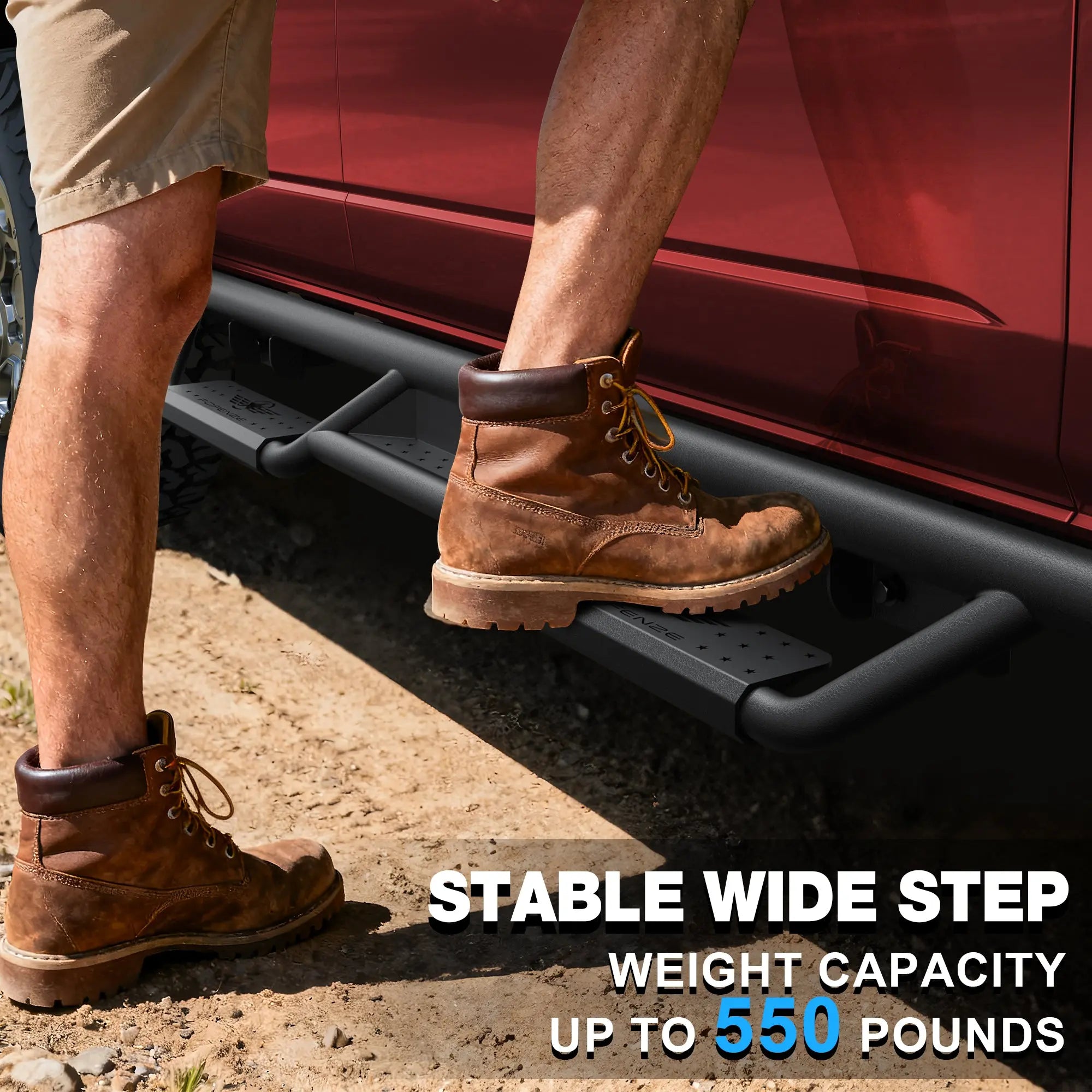 Running Boards for 2005–2023 Toyota Tacoma Access Cab, Drop Step Side Steps with 550 LB Capacity, Anti-Slip Steel Nerf Bars