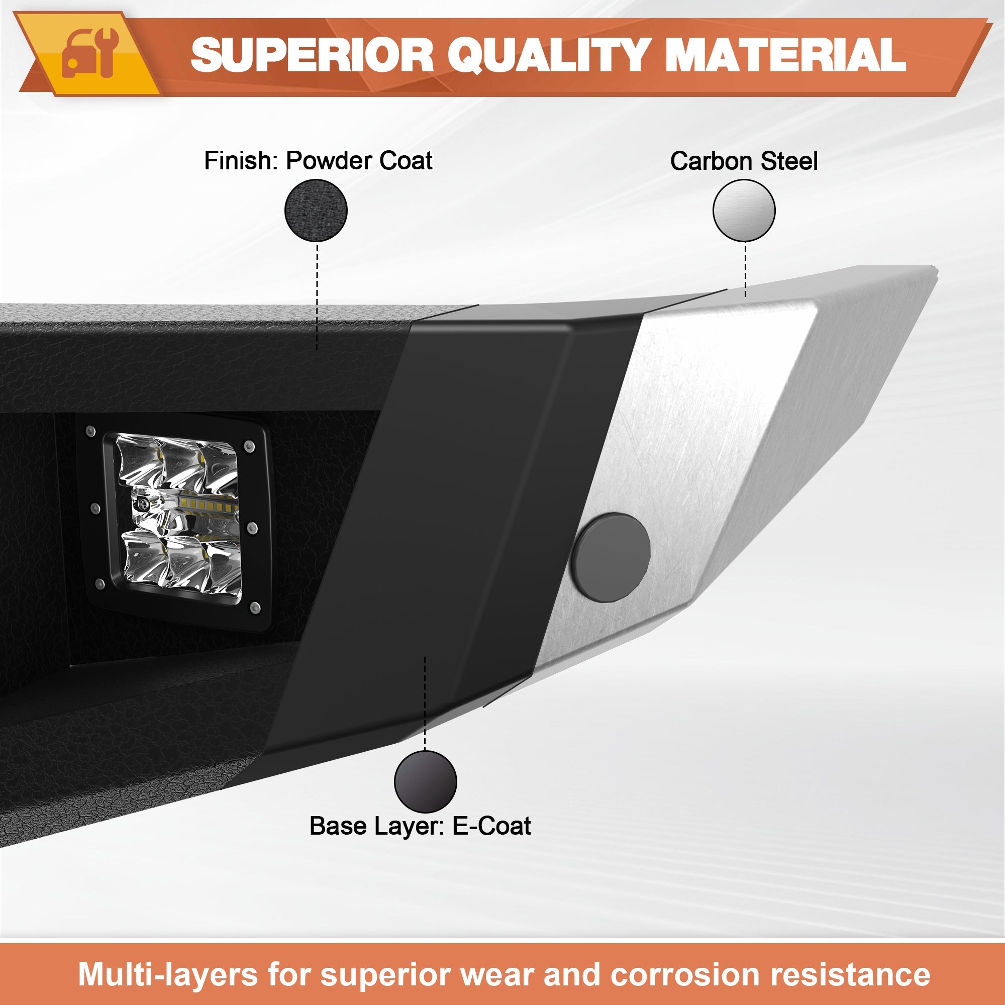 F150 Front Bumper Offroad Bumper w/Winch Plate for 1992 - 1997 Ford F150 F250 F350 Pickup & 1992 - 1996 Bronco - nadiaauto