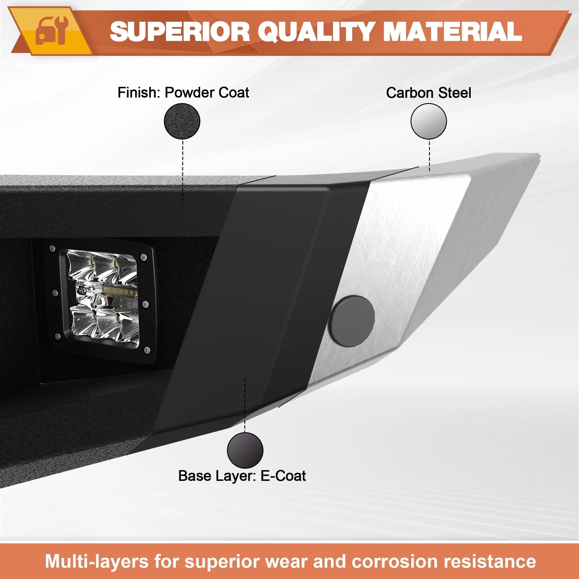 F150 Front Bumper Offroad Bumper w/Winch Plate for 1992 - 1997 Ford F150 F250 F350 Pickup & 1992 - 1996 Bronco - nadiaauto