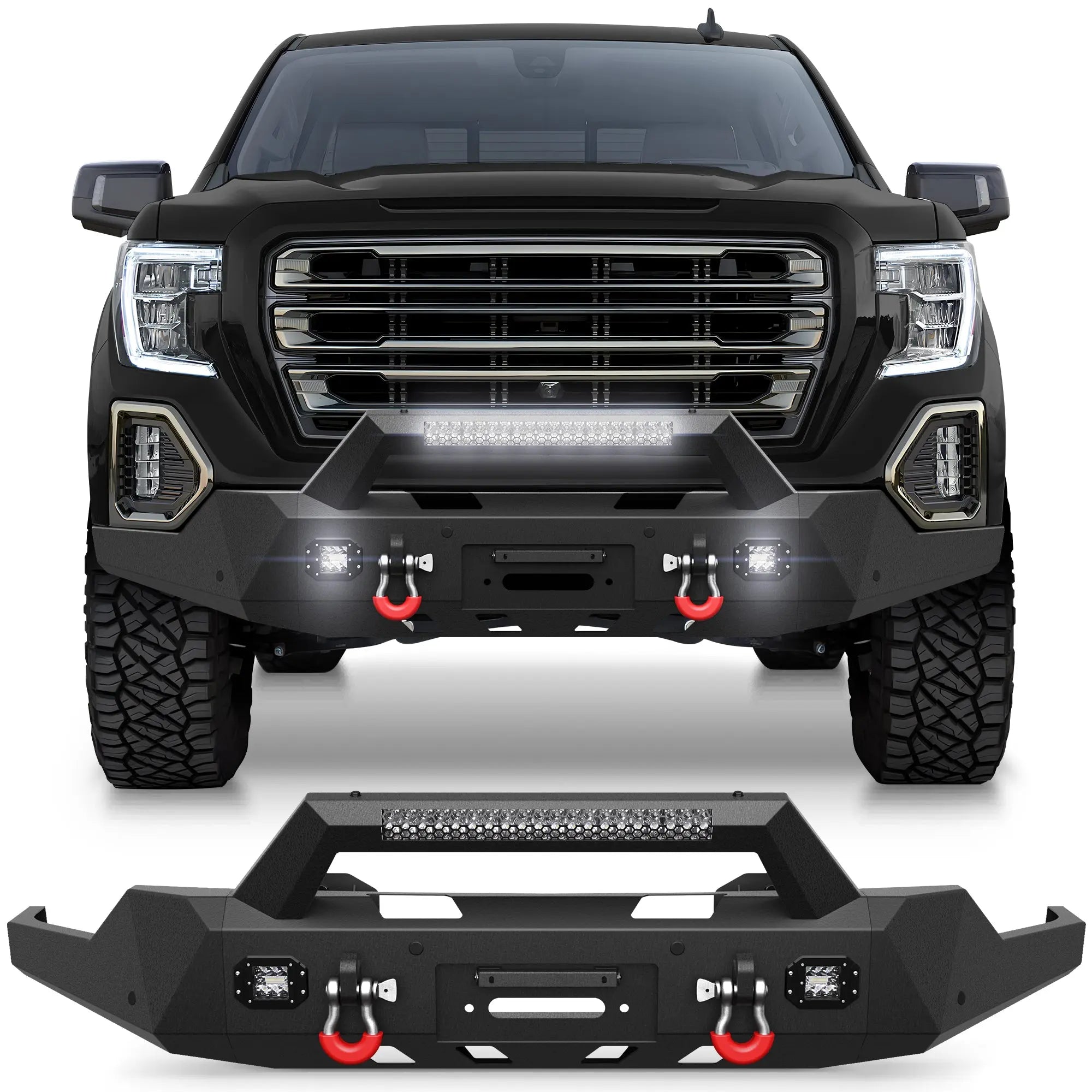Longsun Sierra 1500 Front Bumper for 2019 2020 2021 2022 GMC Sierra 1500