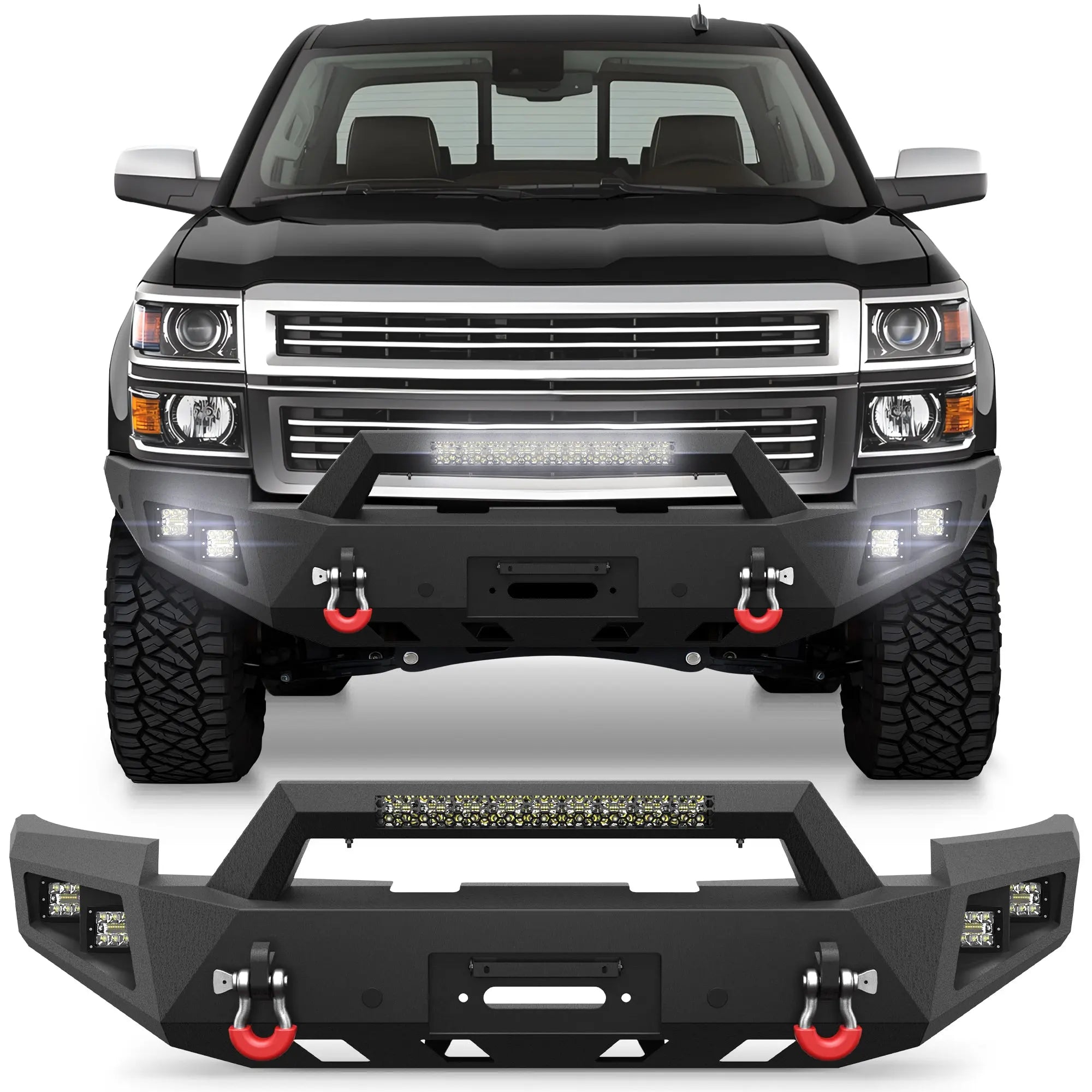 Longsun Silverado 1500 Front Bumper for 2014 2015 Chevy Silverado 1500