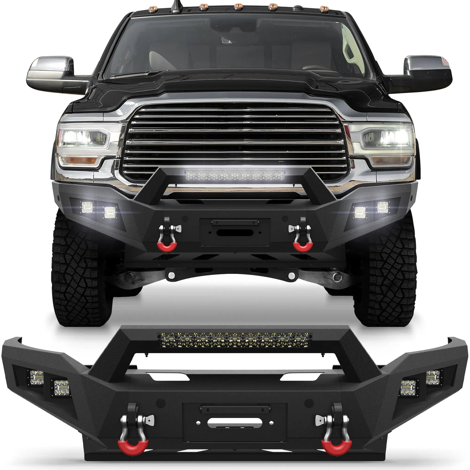 Longsun Ram 2500 Front Bumper for 2019 2020 2021 2022 2023 2024 2025 Ram 2500/3500 Pickup