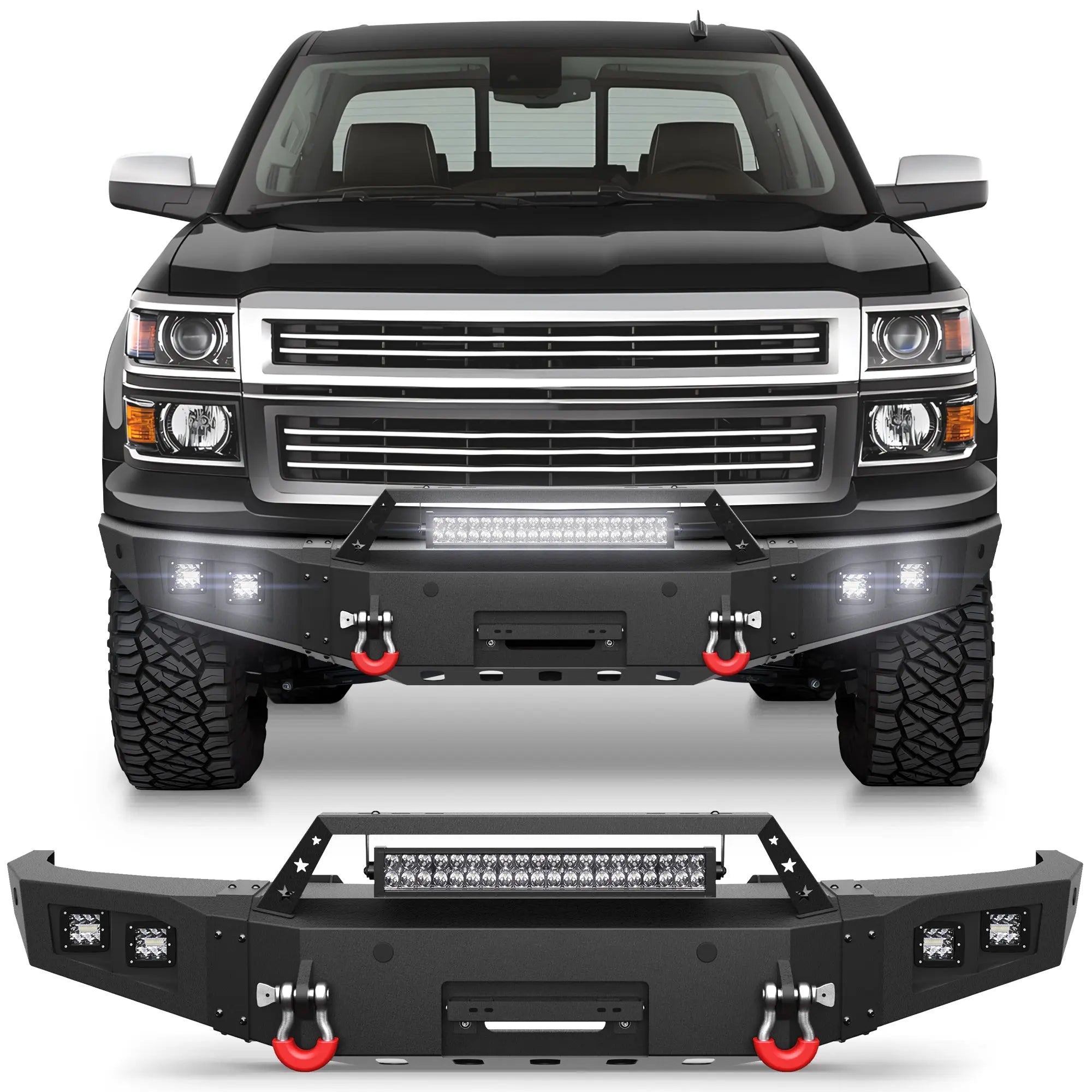 Longsun Silverado 1500 Front Bumper for 2014 2015 Chevy Silverado 1500
