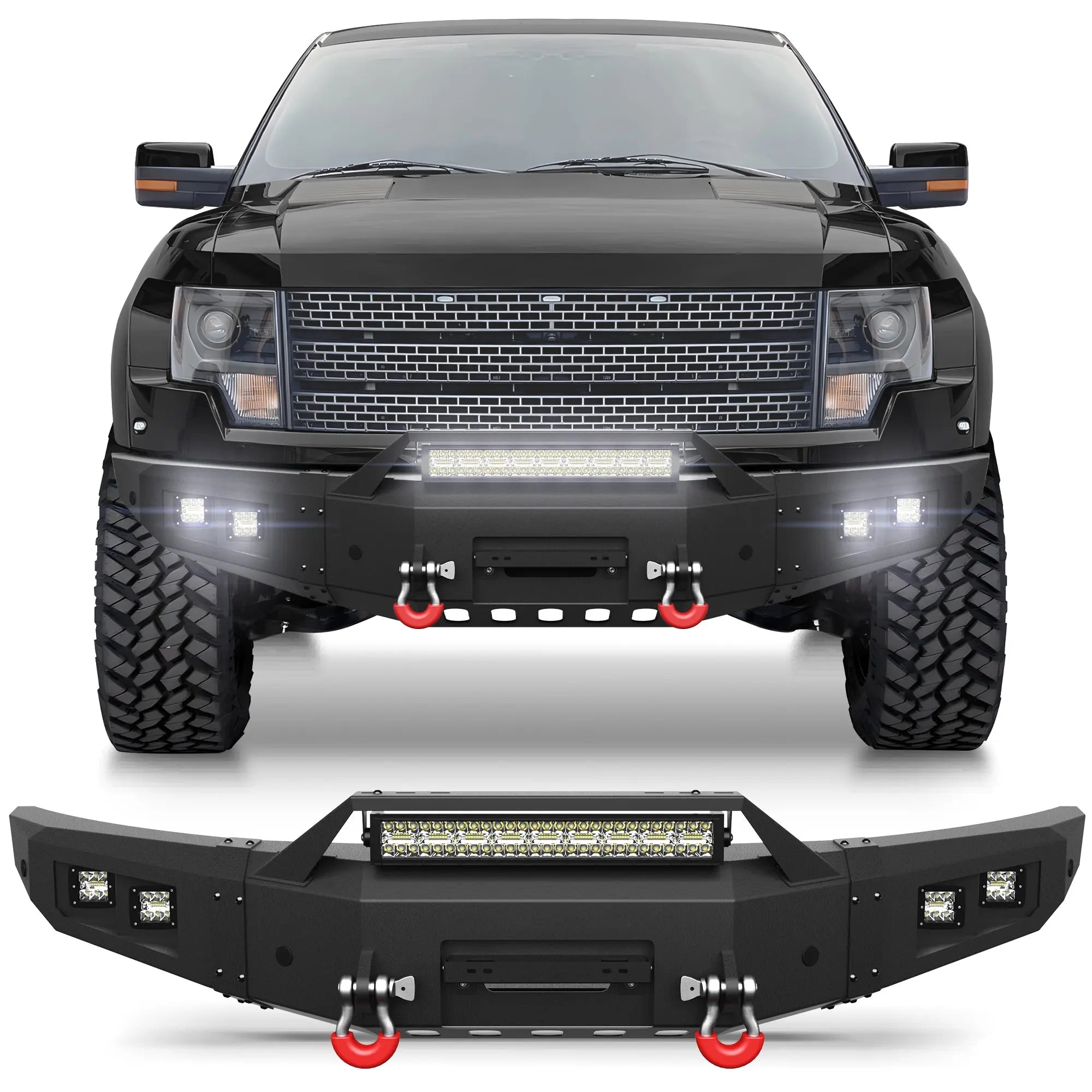 Longsun F150 Front Bumper w/Winch Plate for 2010 2011 2012 2013 2014 Ford F150 SVT Raptor