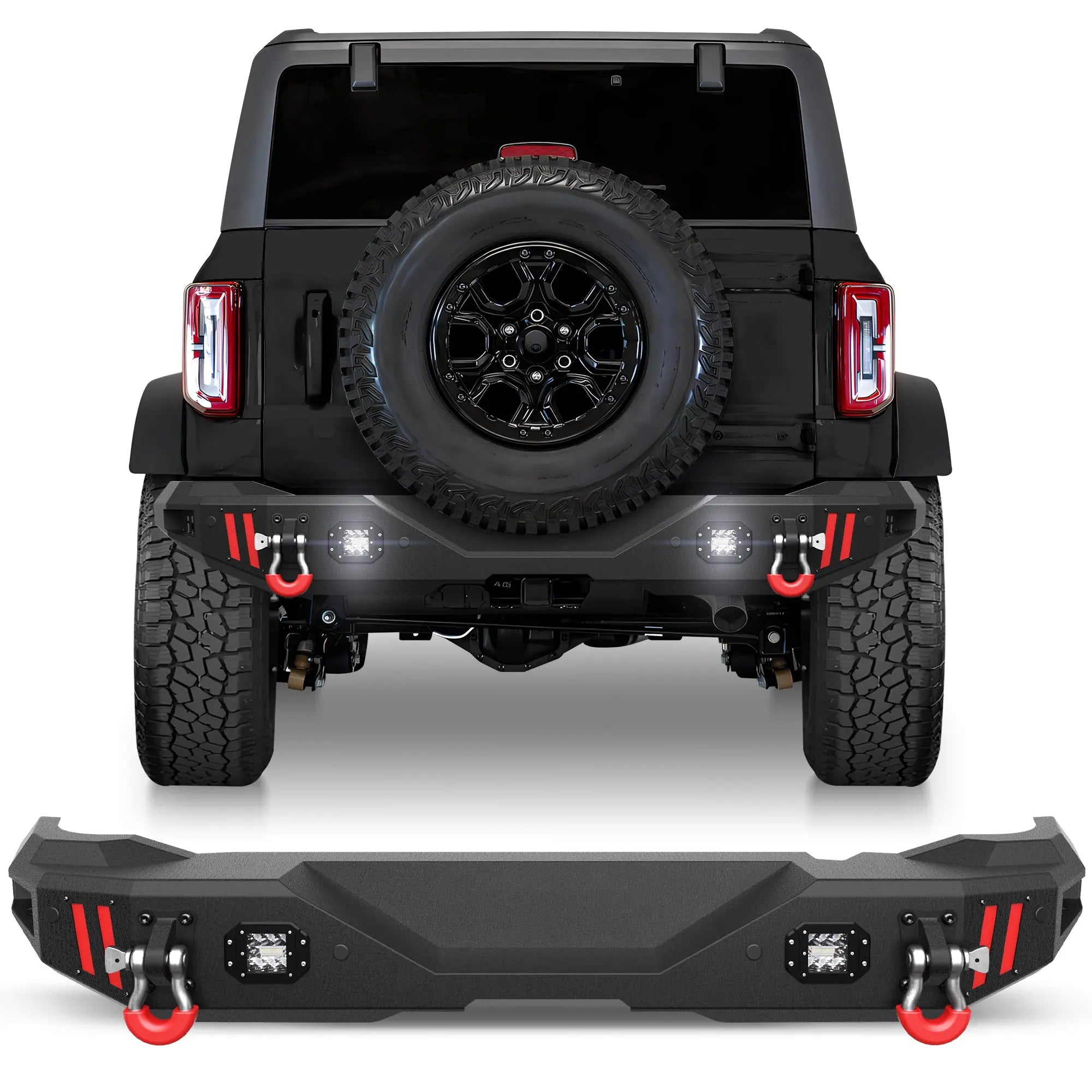 Longsun Bronco Rear Bumper Compatible with Ford Bronco 2021 2022 2023 2024 2025