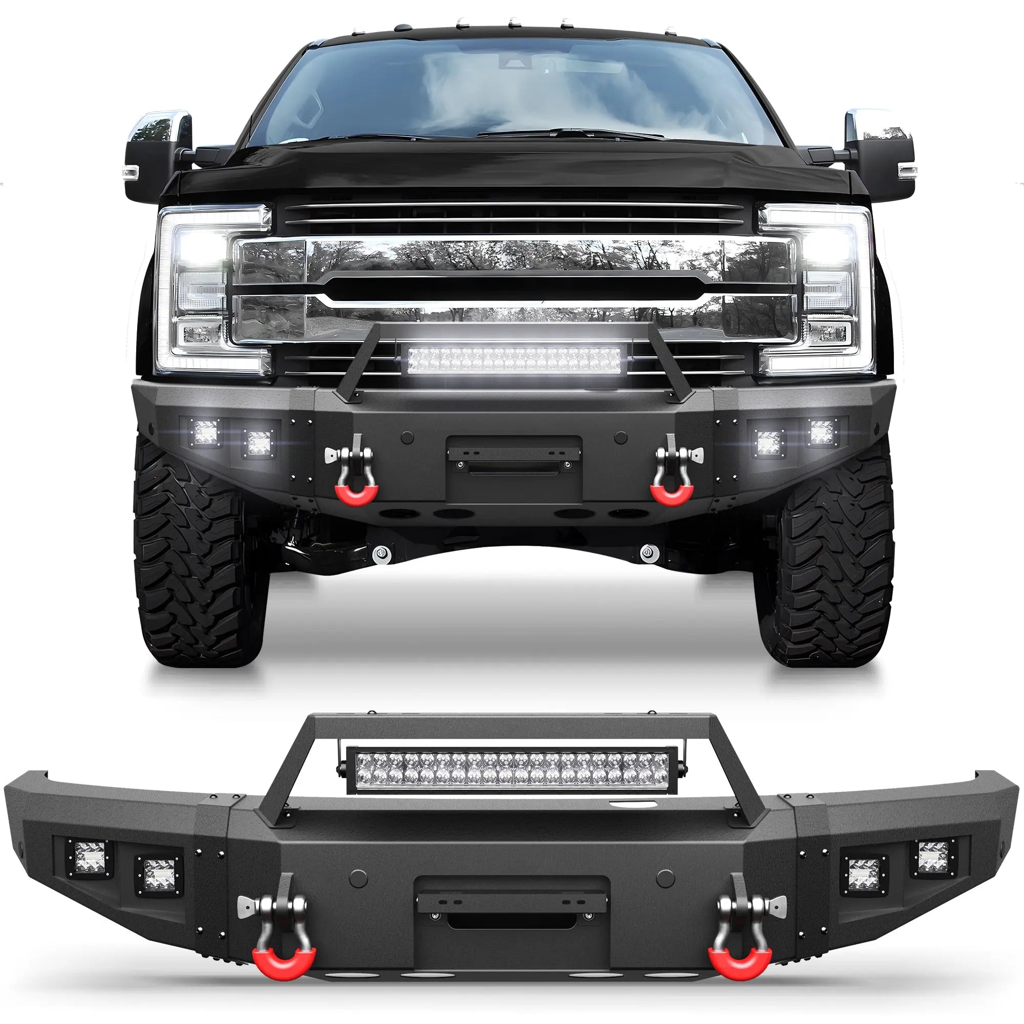 Longsun F250 Front Truck Bumper for 2017 2018 2019 2020 2021 2022 Ford F250/F350/F450 Pickup