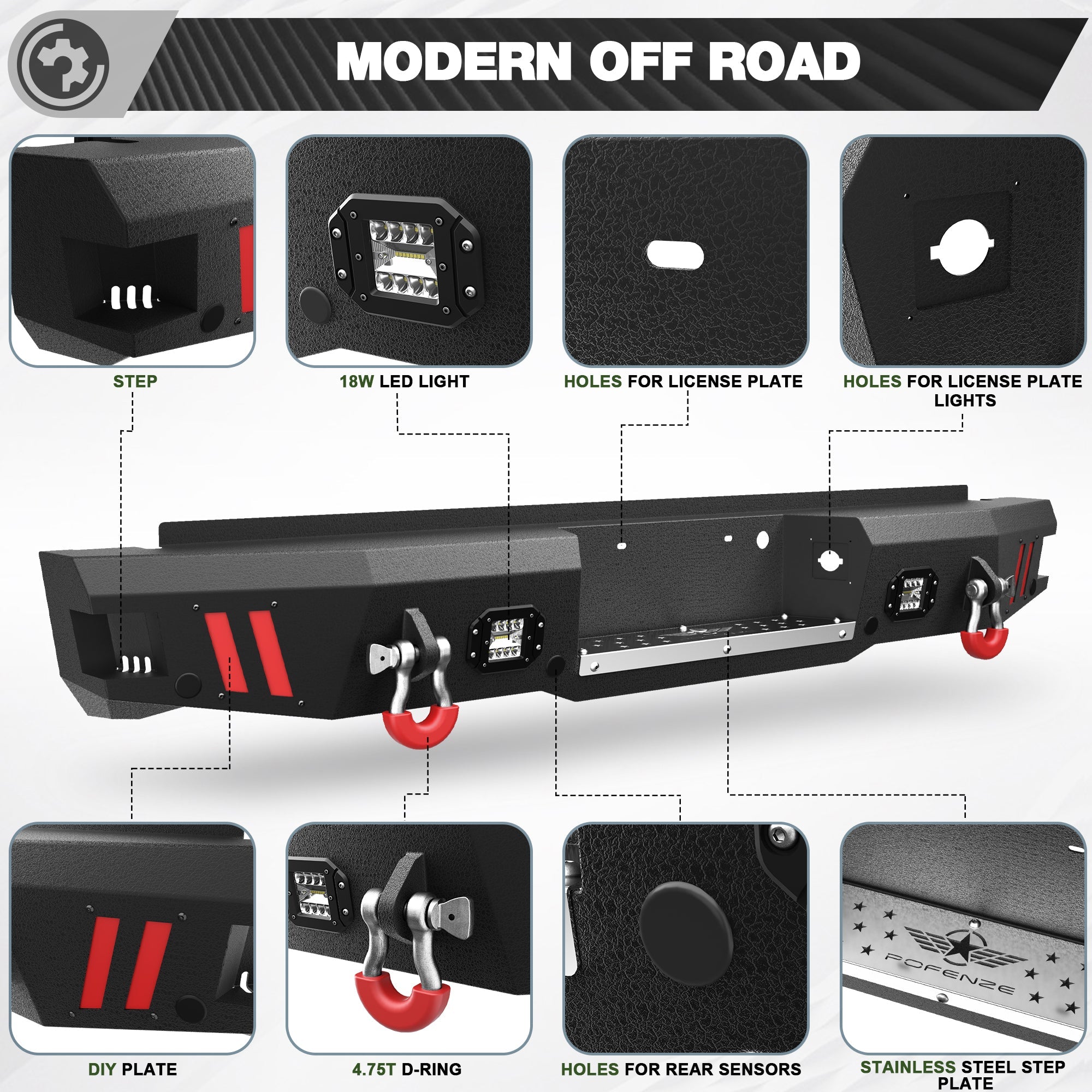2005 2006 2007 F250 Front Bumper Truck Offroad Bumper w/Winch Plate for 2005-2007 Ford F250/F350/F450 Pickup Trucks - nadiaauto