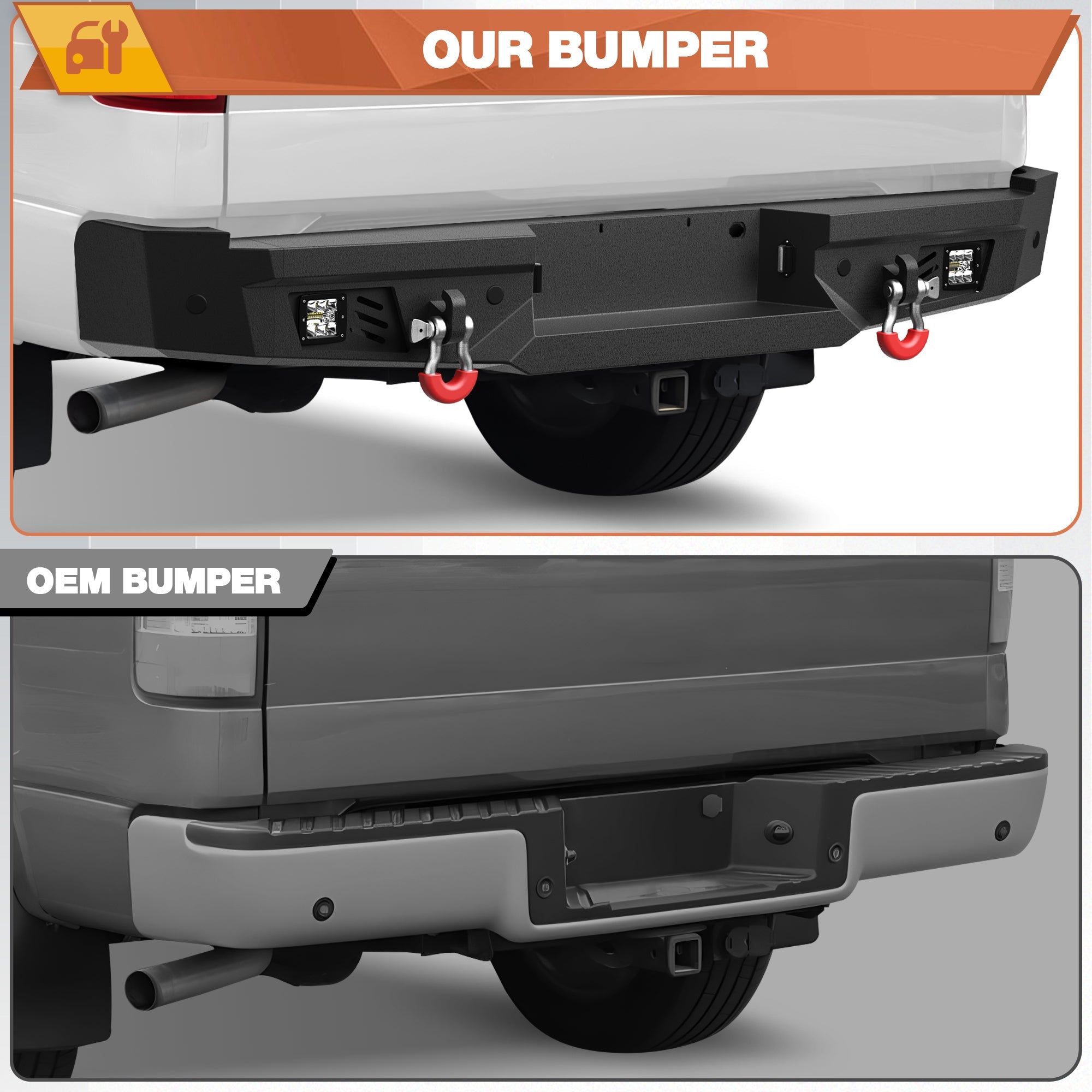 2006 2007 2008 F150 Rear Bumper Offroad Bumper for 2006 - 2008 Ford F150 Pickup Trucks - nadiaauto