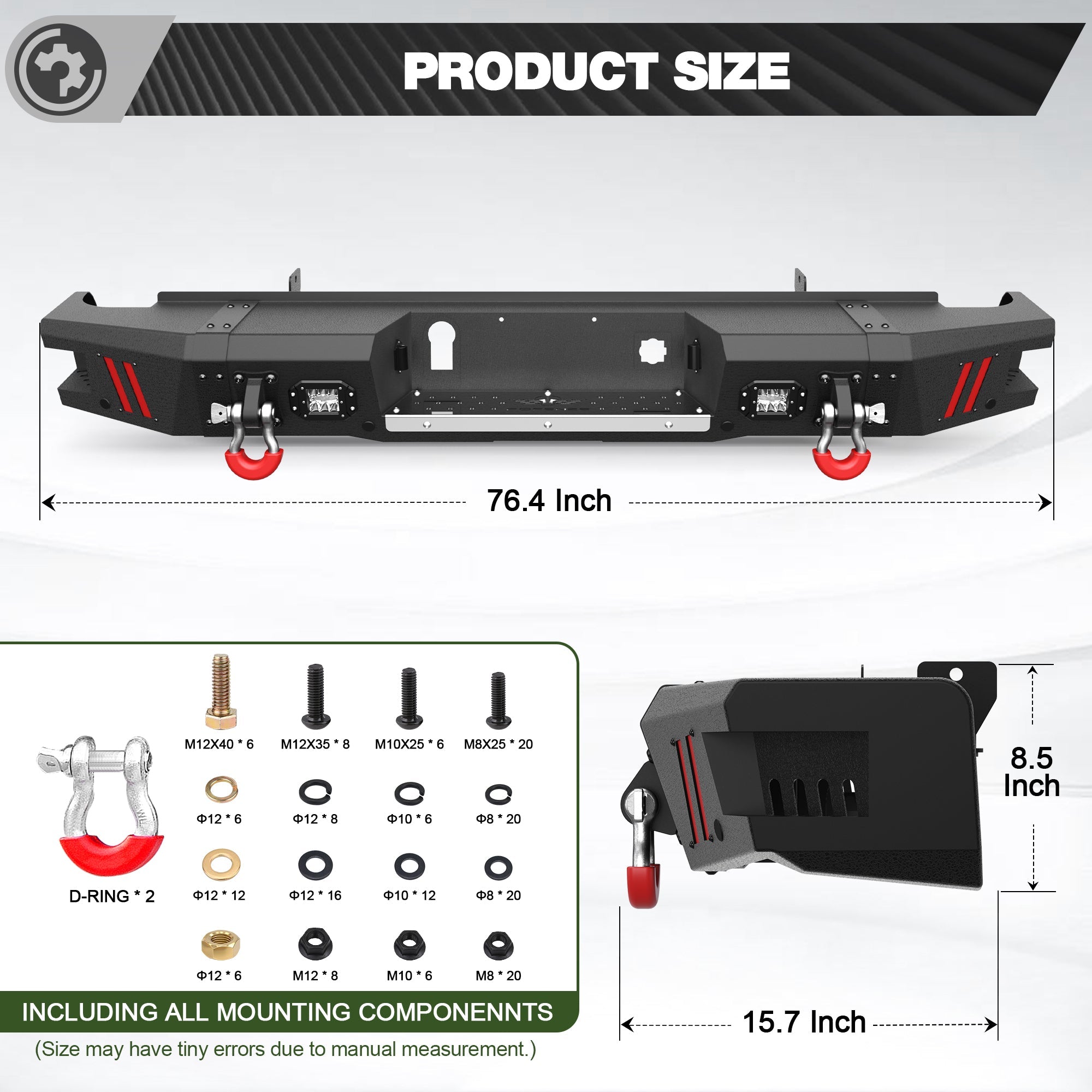2015-2019 Chevy Silverado/ GMC Sierra 2500 Bumper with Winch Plate & Bright LED Lights - nadiaauto