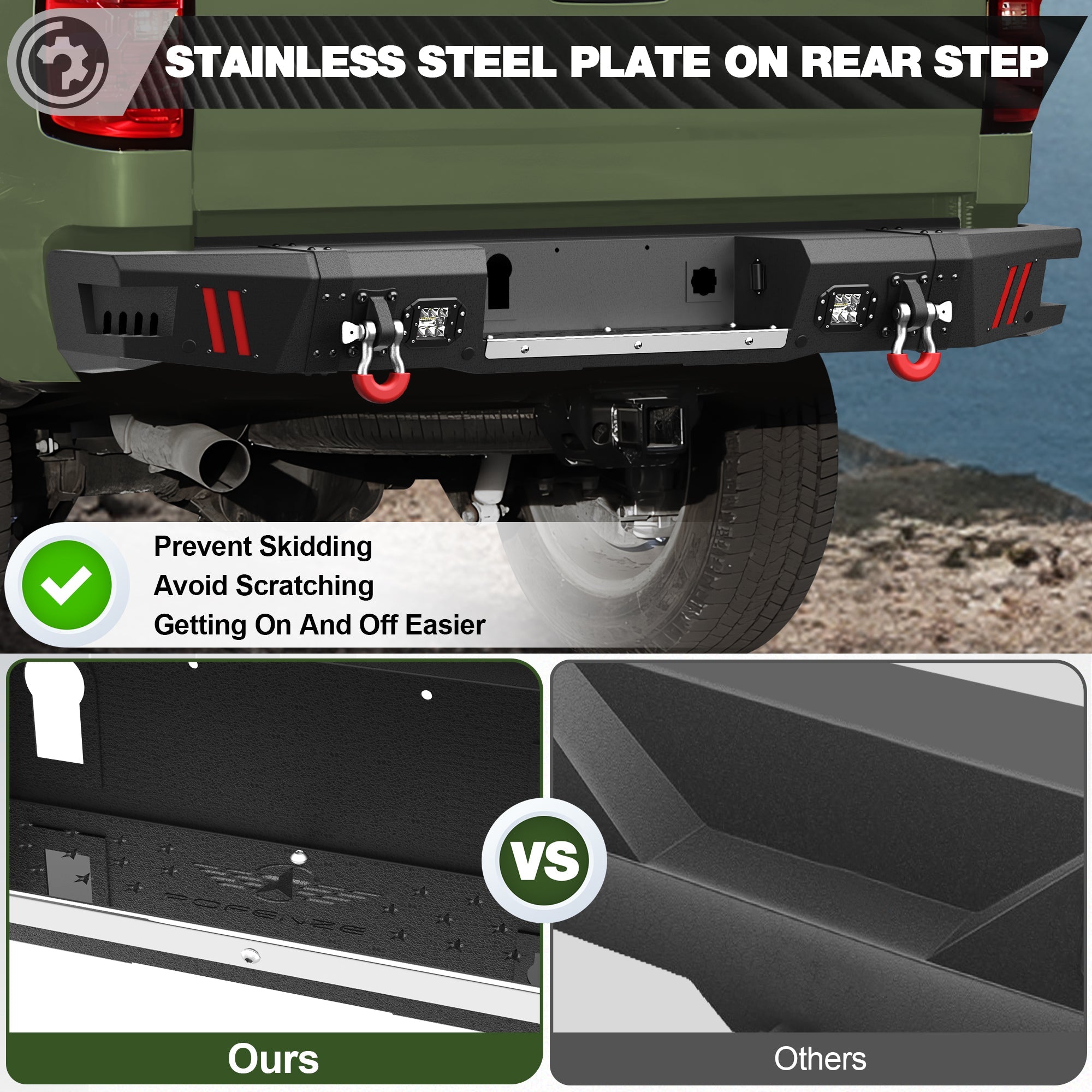 2015-2019 Chevy Silverado/ GMC Sierra 2500 Bumper with Winch Plate & Bright LED Lights - nadiaauto