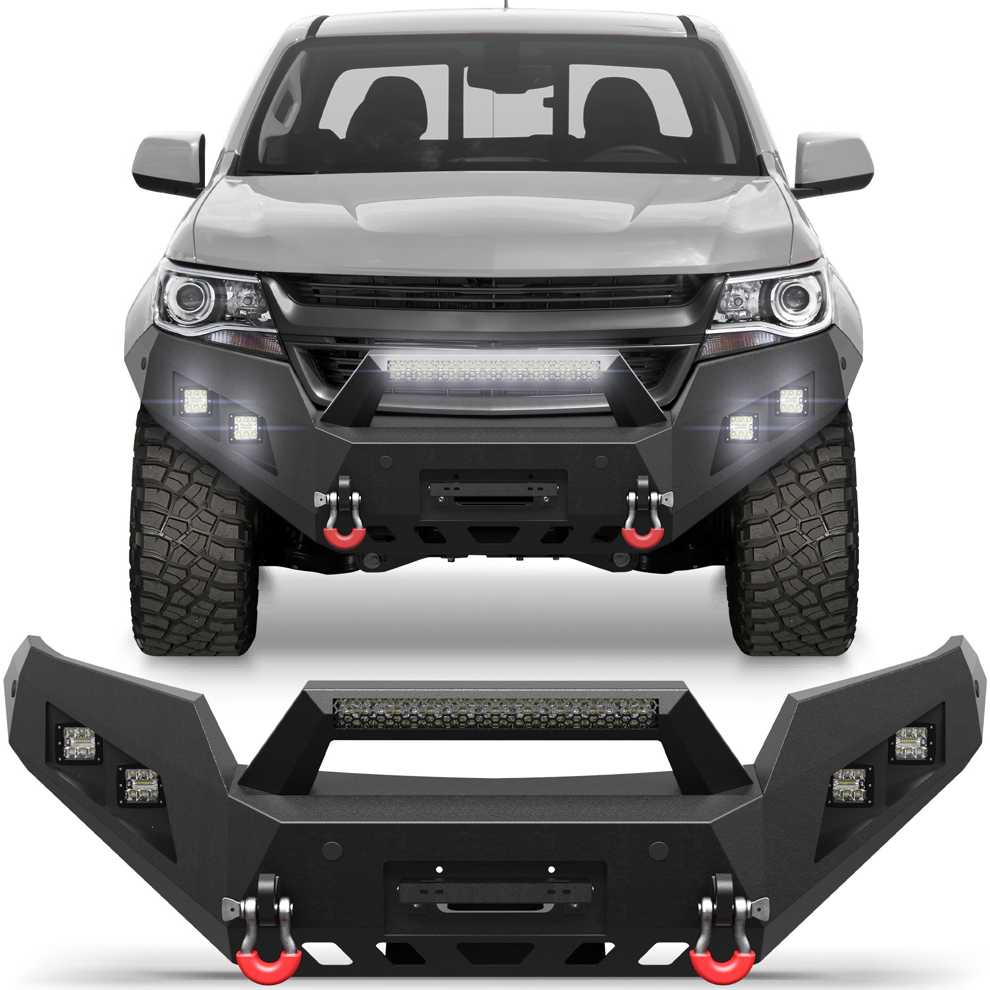 2015 - 2020 Chevy Colorado Front Bumper Offroad Bumper for 2015 2016 2017 2018 2019 2020 Chevy Colorado Pickup (Excluding ZR2) - nadiaauto
