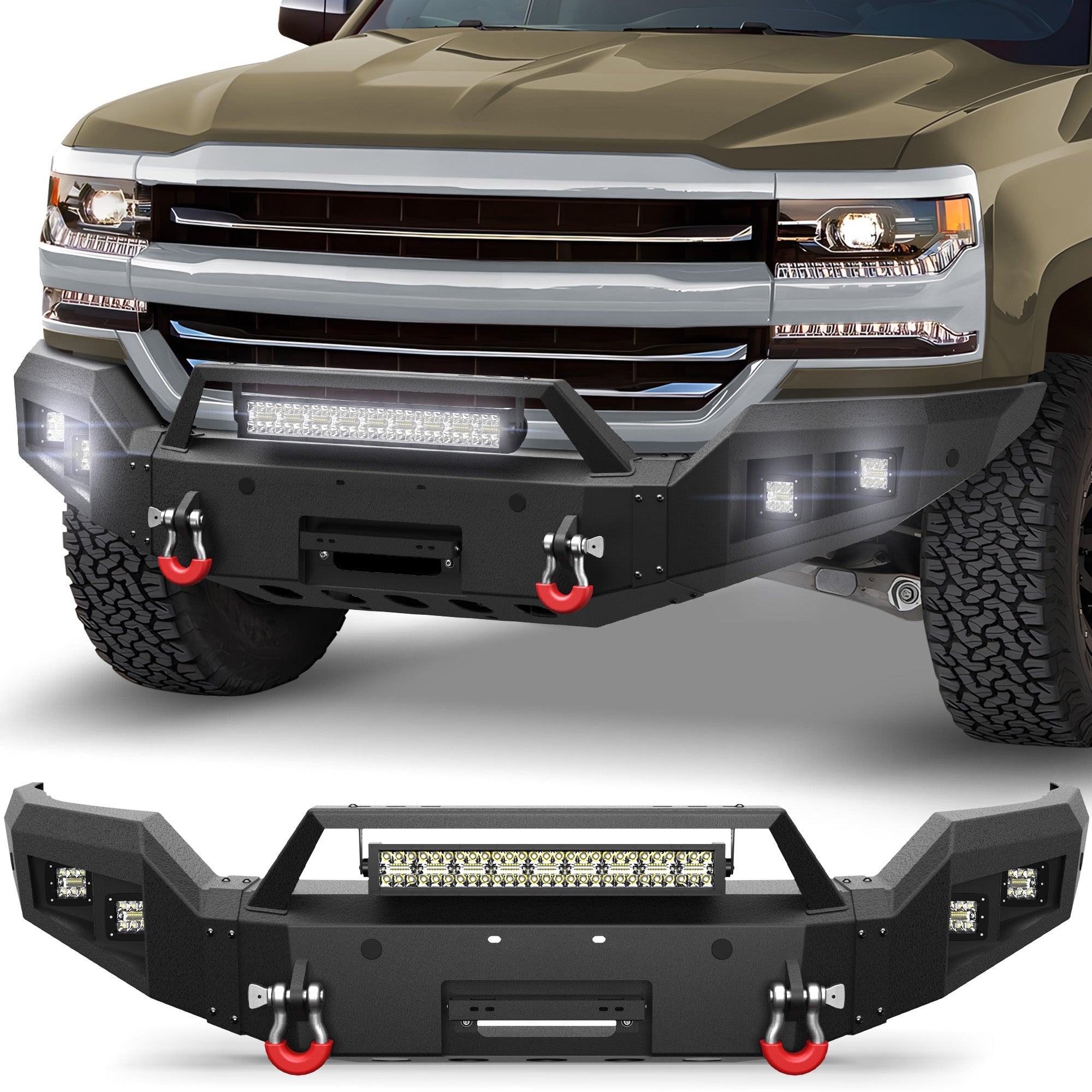 2016 2017 2018 Silverado 1500 Front Bumper for Chevrolet Silverado 1500 w/Winch Plate - nadiaauto