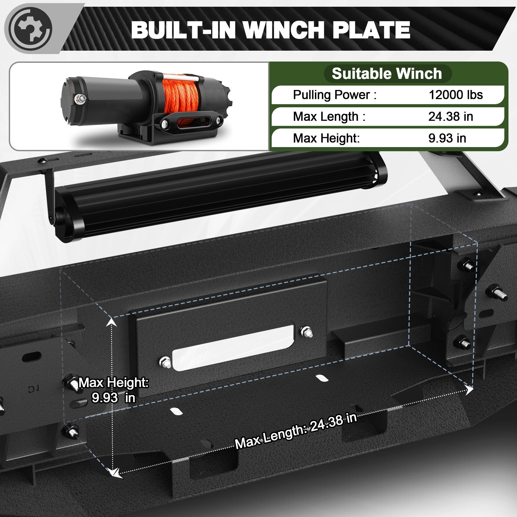 2016 2017 2018 Silverado 1500 Front Bumper for Chevrolet Silverado 1500 w/Winch Plate - nadiaauto