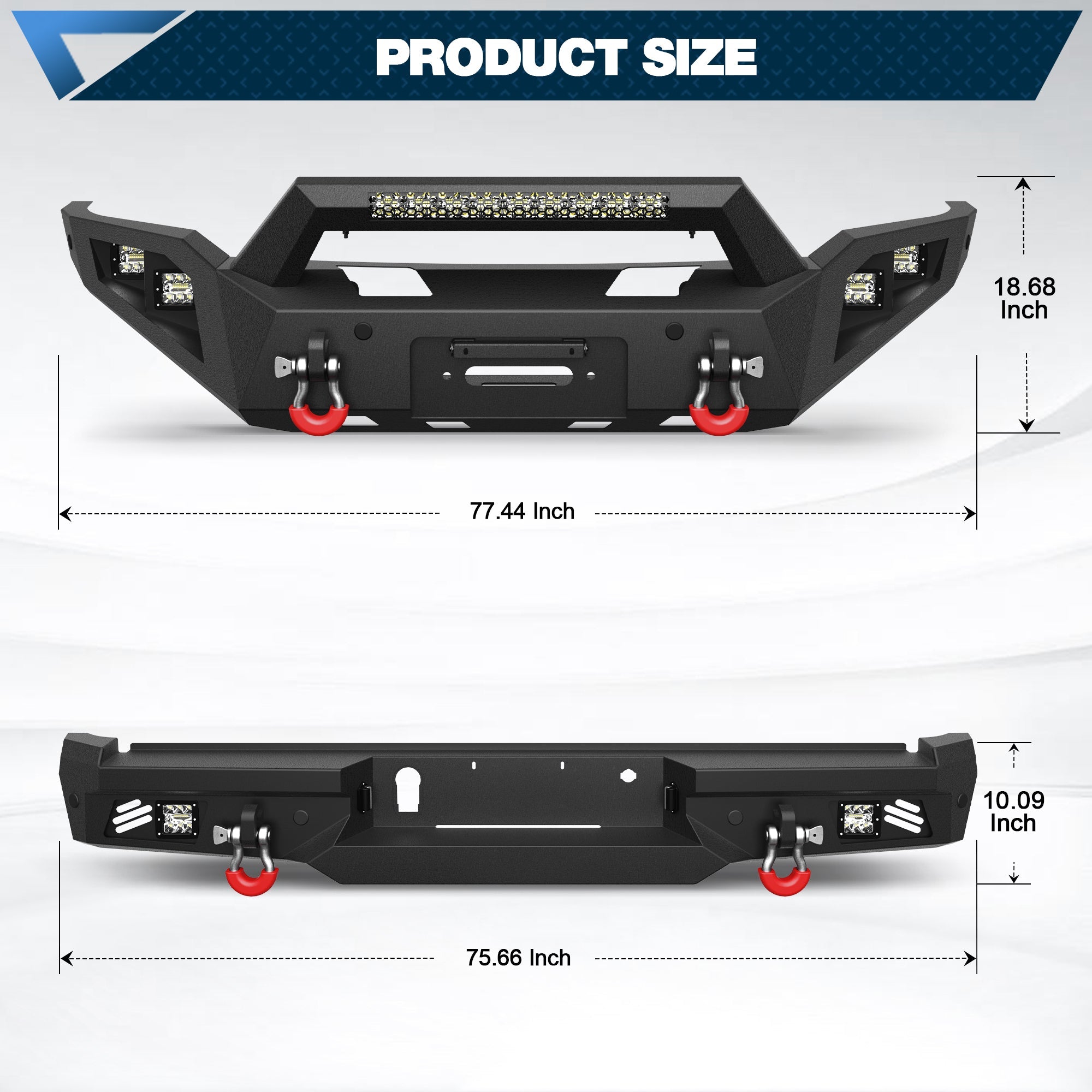 2018 2019 2020 F150 Front and Rear Bumper Set for 2018 - 2020 Ford F150 Truck (Excluding Raptor) - nadiaauto