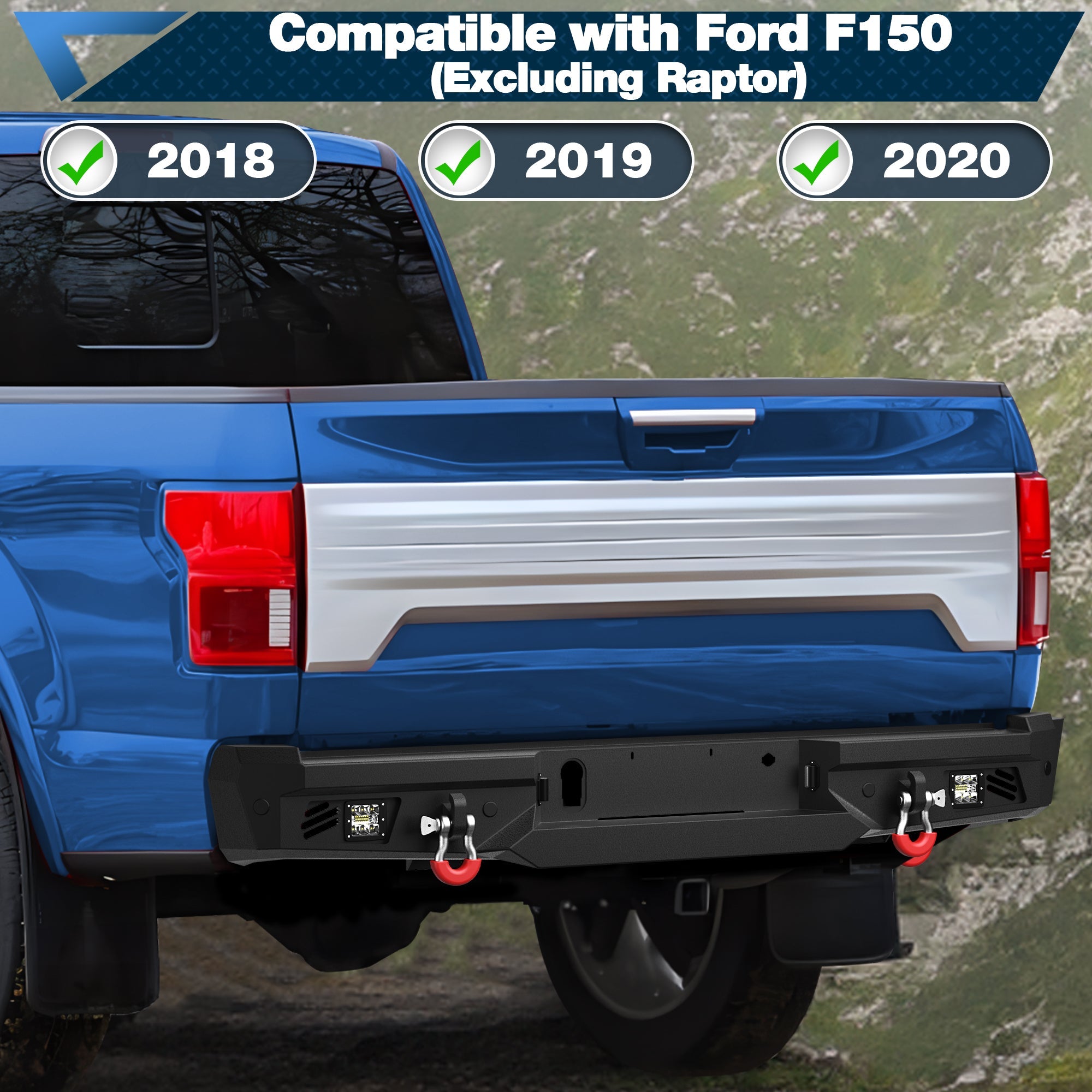 2018 2019 2020 F150 Front and Rear Bumper Set for 2018 - 2020 Ford F150 Truck (Excluding Raptor) - nadiaauto