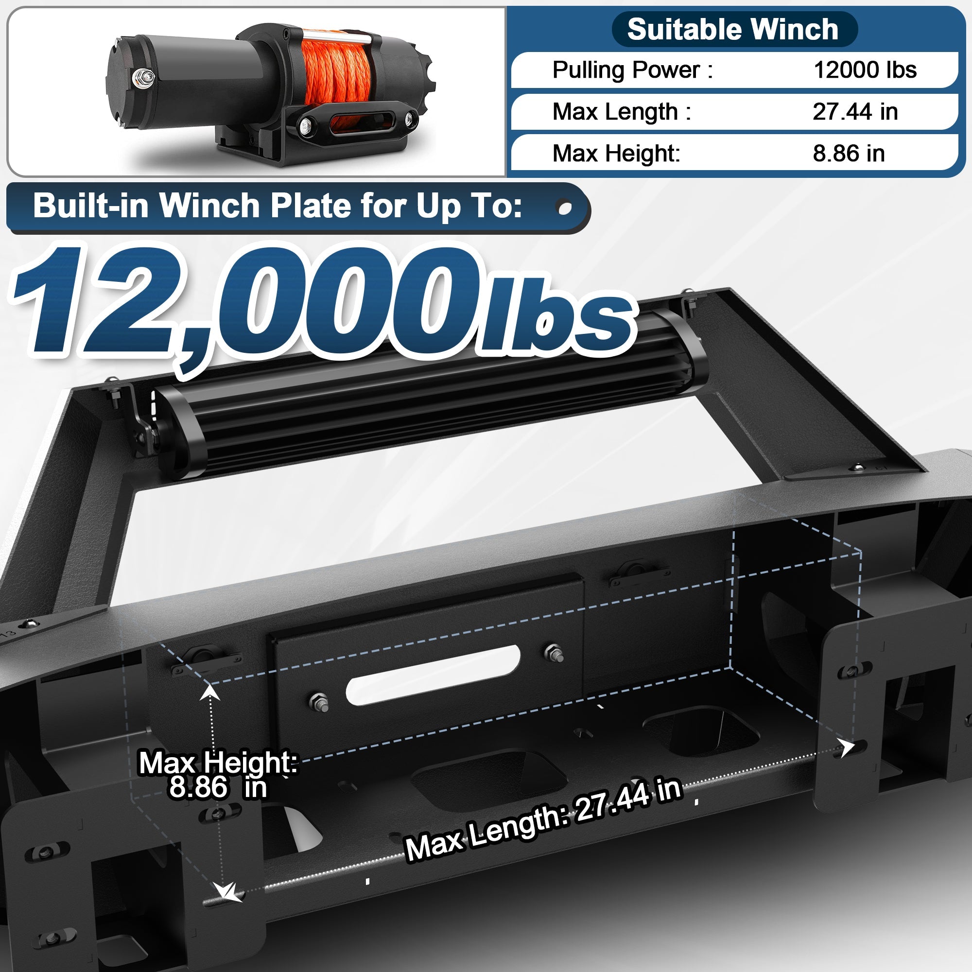 2019 - 2023 Ranger Front Bumper for 2019 - 2023 Ford Ranger Pickup Trucks (Excluding Wildtrak) - nadiaauto