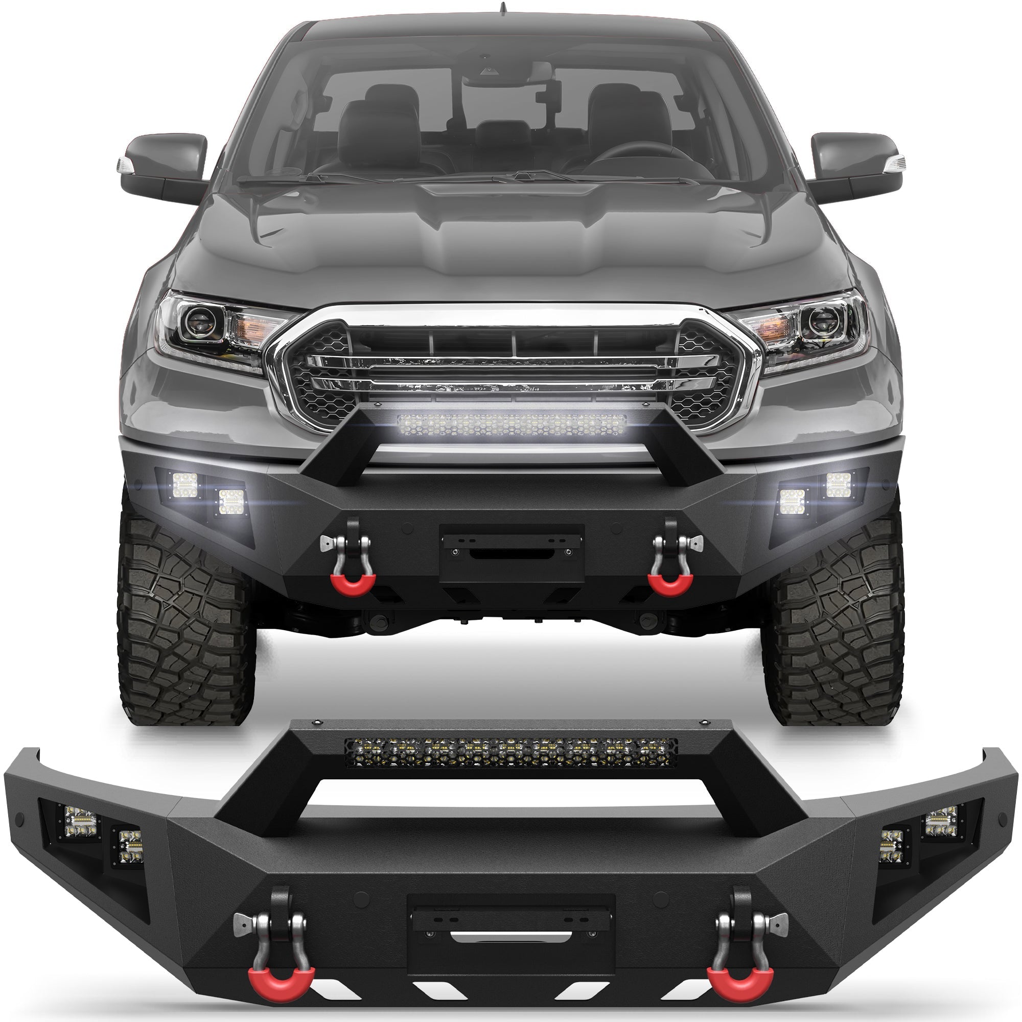 2019 - 2023 Ranger Front Bumper for 2019 - 2023 Ford Ranger Pickup Trucks (Excluding Wildtrak) - nadiaauto