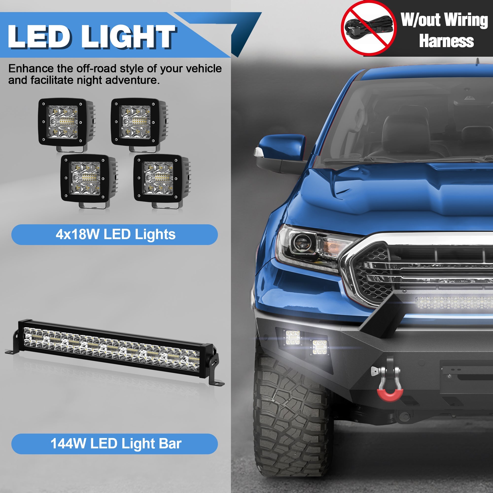 2019 - 2023 Ranger Front Bumper for 2019 - 2023 Ford Ranger Pickup Trucks (Excluding Wildtrak) - nadiaauto