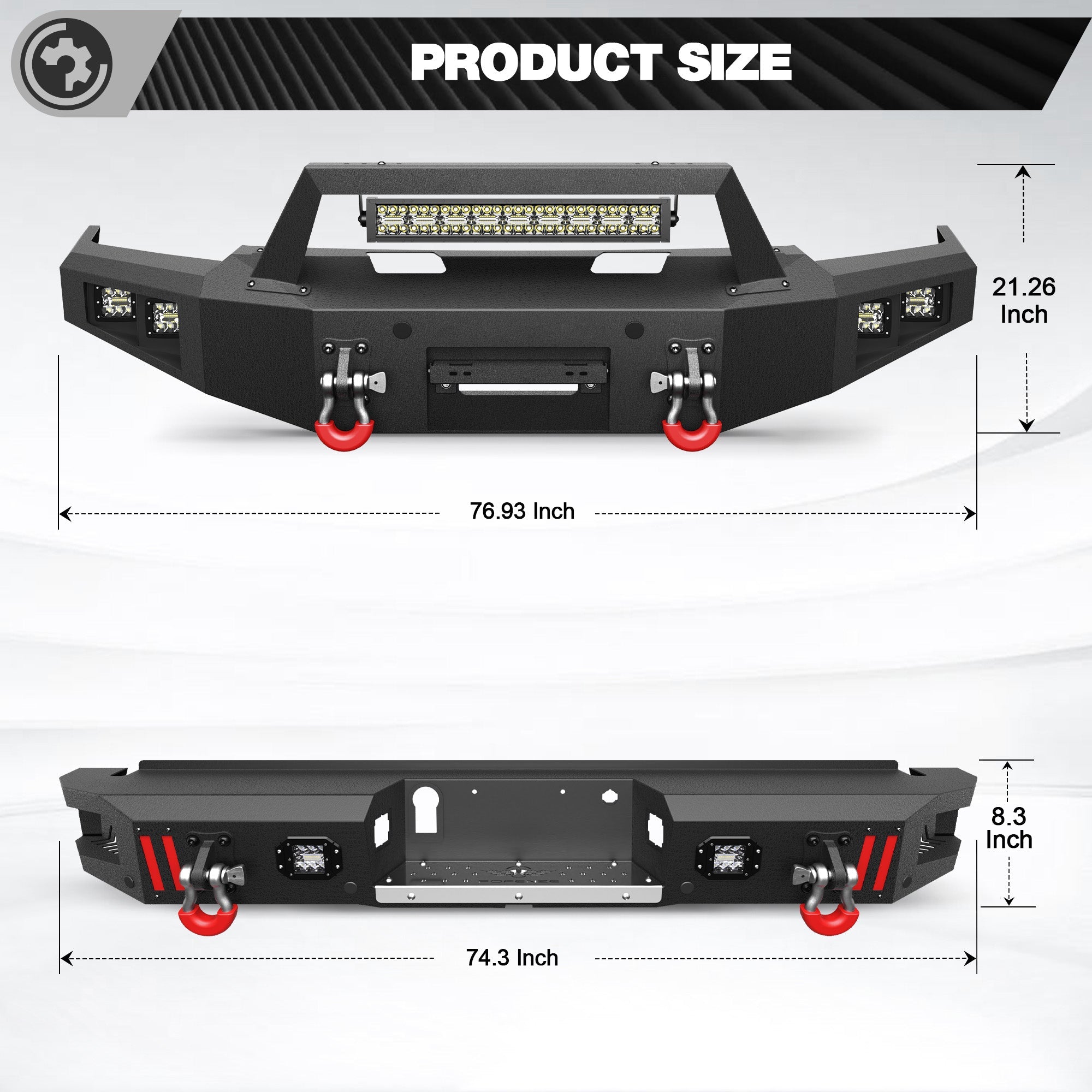 2021-2024 Ford F150 Bumper Set w/ Winch Plate - Excludes Lighting EV & Raptor - nadiaauto