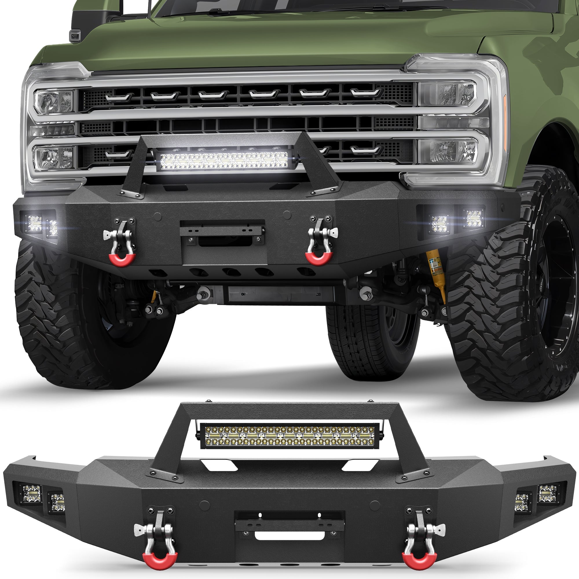 2023 2024 2025 2026 Ford F250 Front Bumper Offroad Bumper for 2023-2026 Ford F250/F350/F450 - nadiaauto