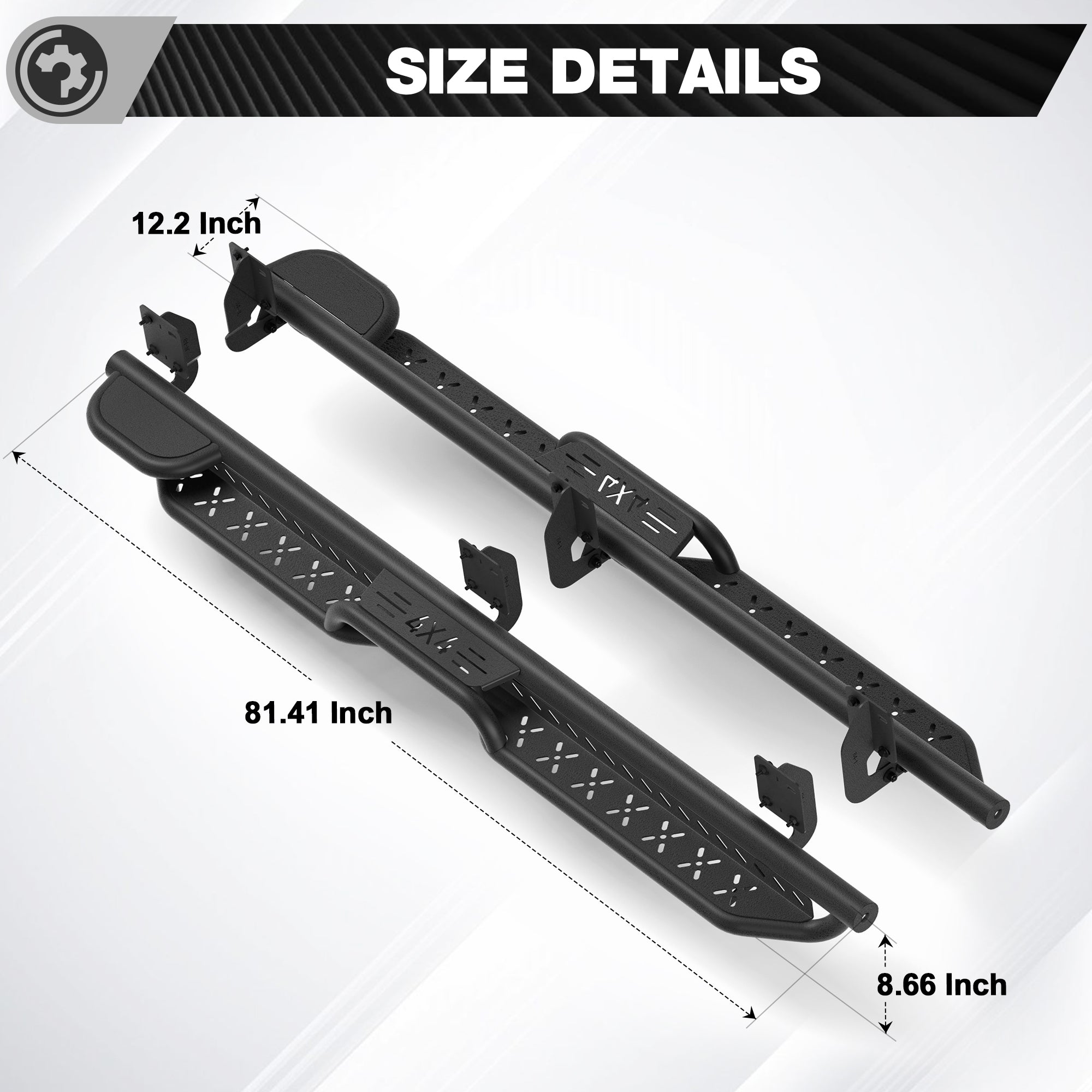 F250 Running Boards Side Steps Compatible for 1999-2016 Ford F250 SuperCrew (4 Door)