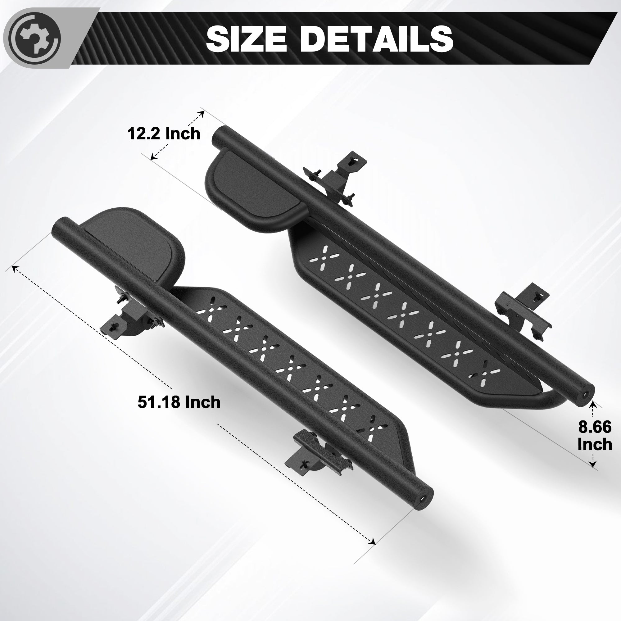 Jeep JL Running Boards Side Steps Fit for 2019-2025 Jeep Wrangler JL 2-Door