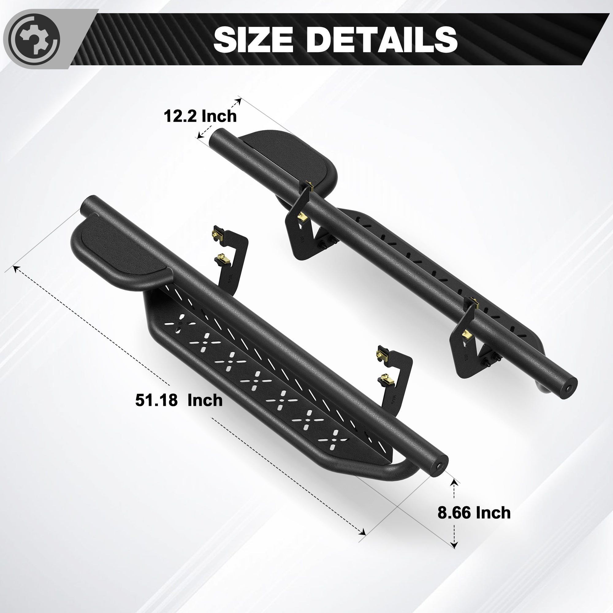 Silverado 1500 Running Boards Side Steps for 2007-2018 Silverado 1500 Regular Cab 2 Doors Only