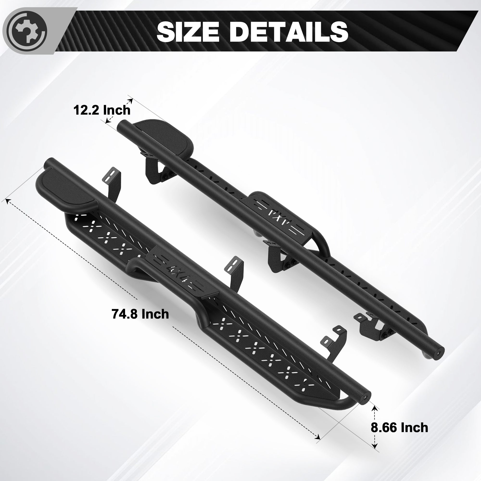 Tacoma Running Boards Side Steps for 2024-2026 Toyota Tacoma Double Cab (4 Full-Size Doors)