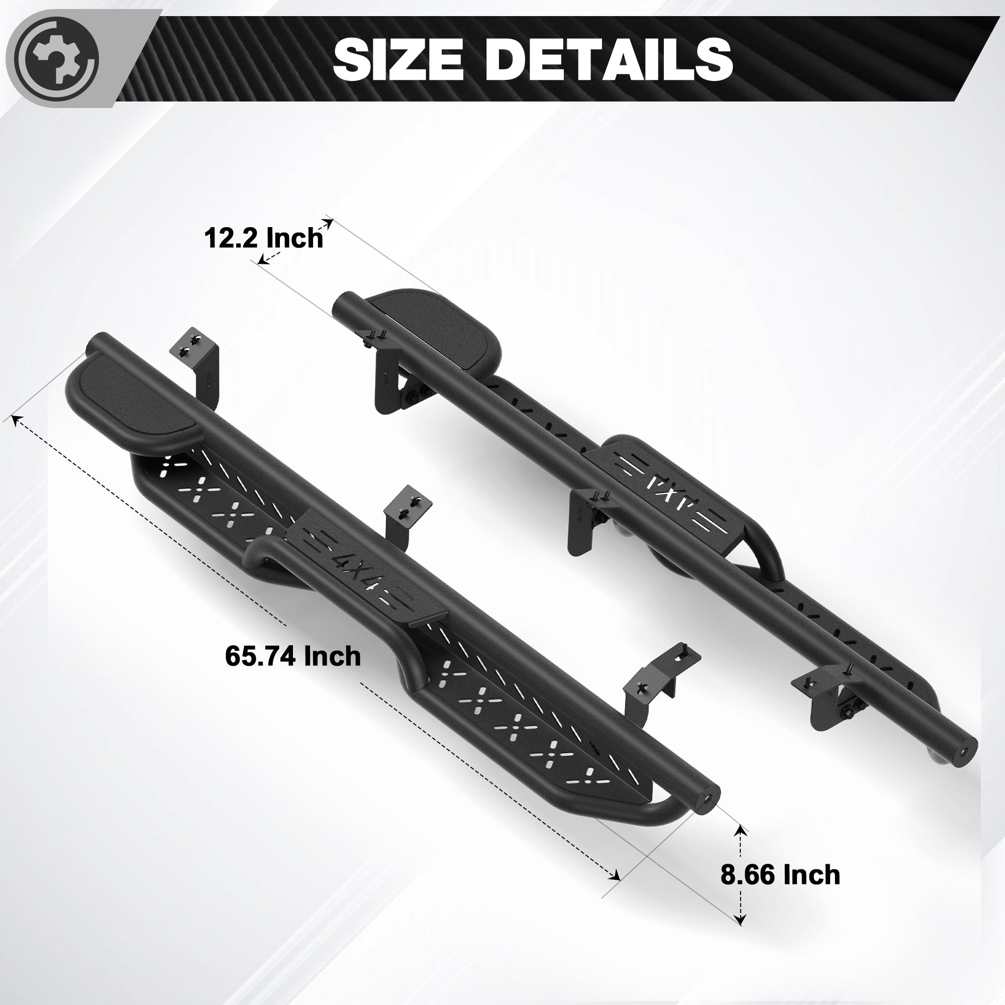 Running Boards Side Steps Compatible with 2014-2024 Toyota 4Runner SR5, 2015-2024 TRD Pro & 2017-2024 TRD 2PCS Nerf Bars