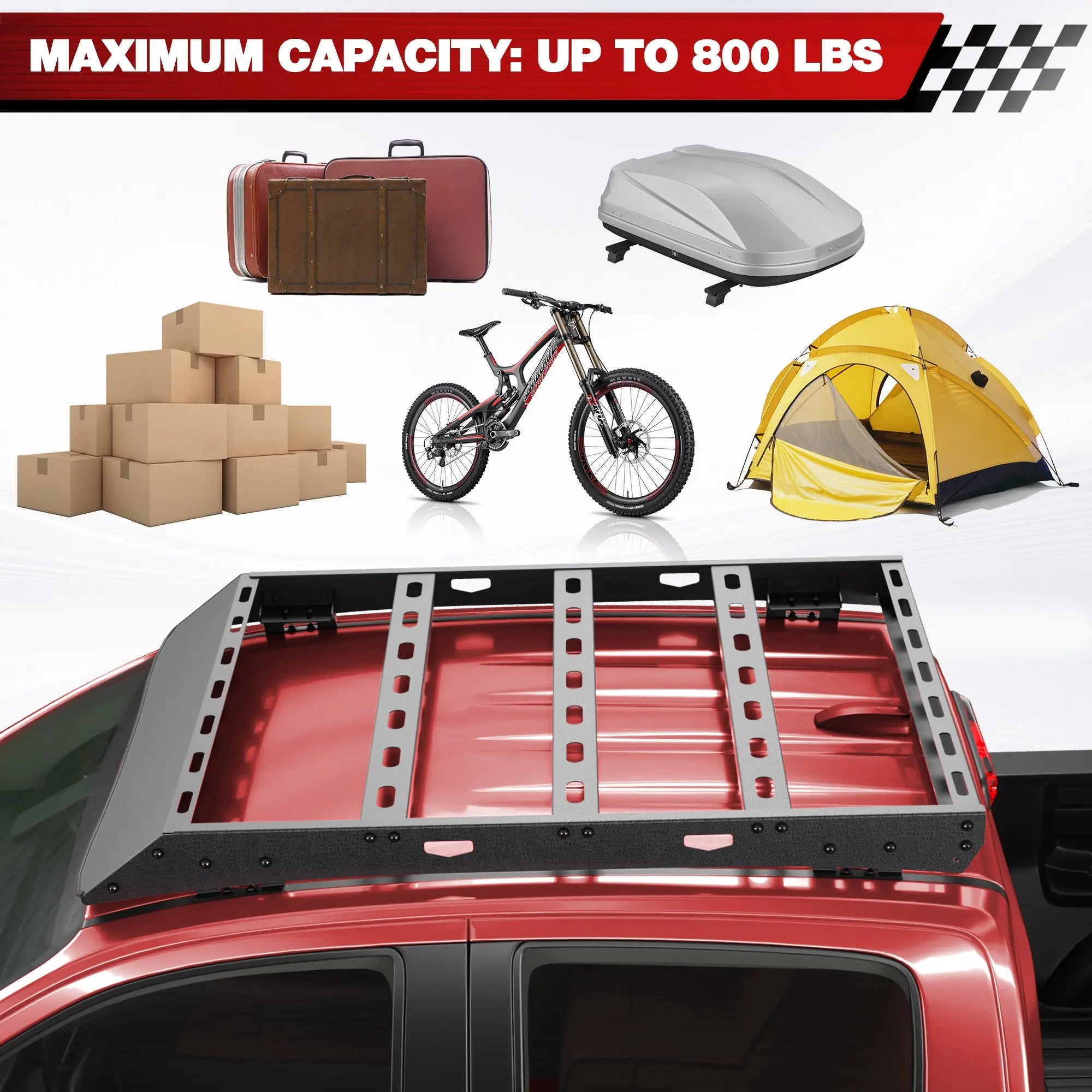 Longsun Colorado Roof Rack Compatible with 2015-C2025 Chevy Colorado Crew Cab 4 Door Only