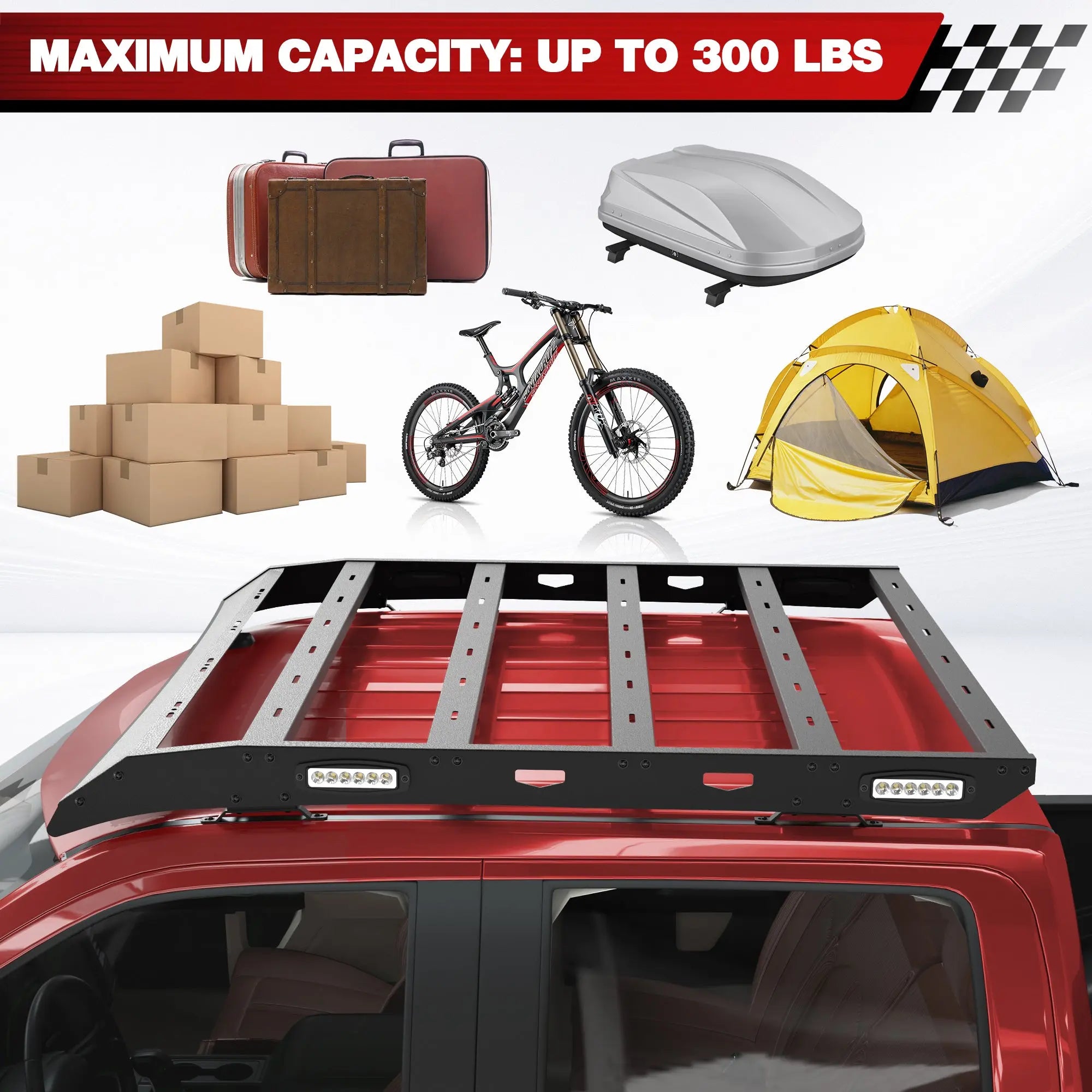 Longsun Roof Rack for 2009-2014 Ford F-150 SuperCrew 4-Door
