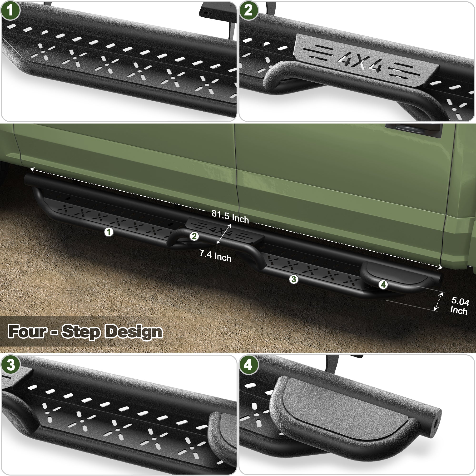 F250 Running Boards Side Steps Compatible with 2015-2025 Ford F150,2017-2025 F250/F350