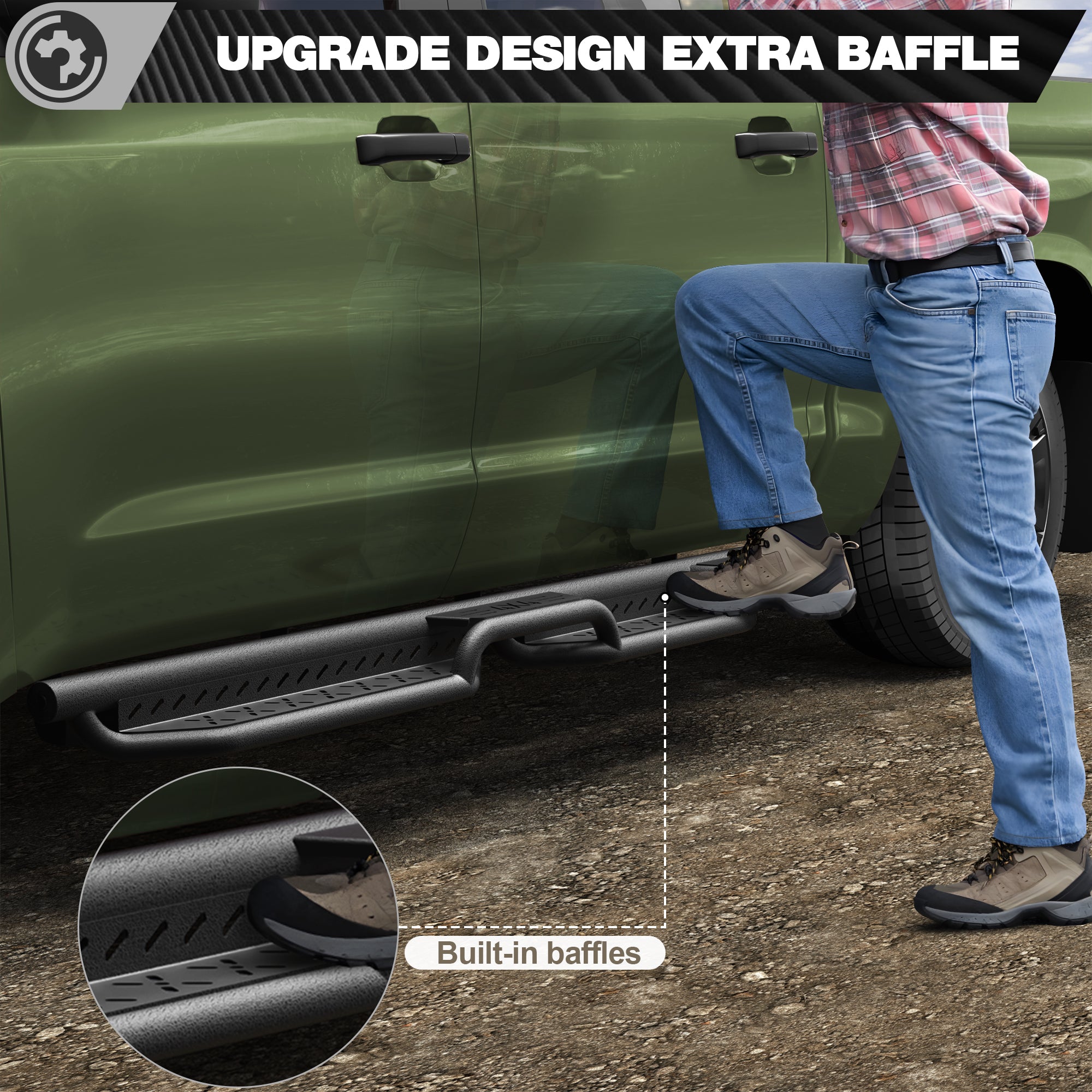 Tundra Running Boards Side Steps Fits for 2007-2021 Toyota Tundra CrewMax 4-Door