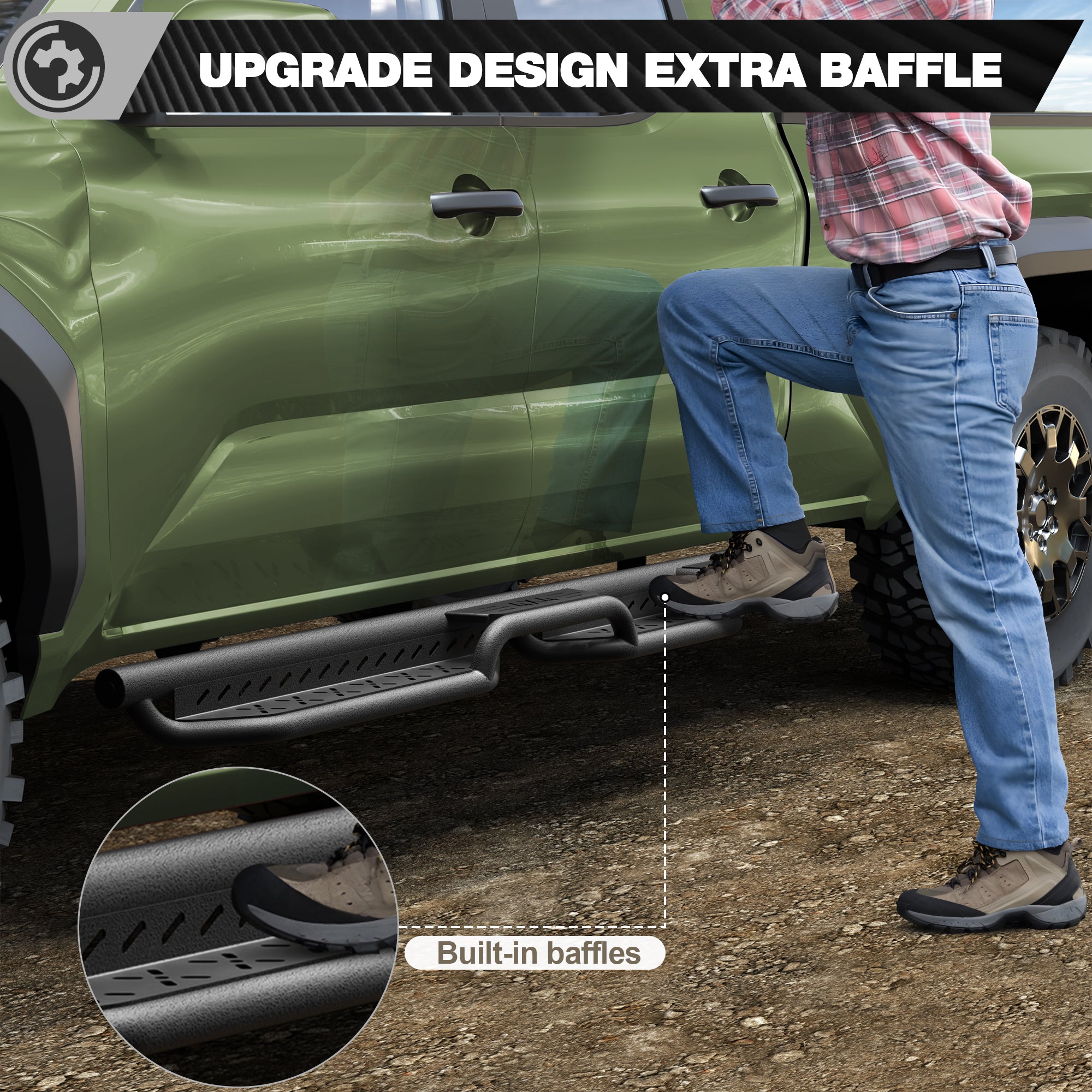 Tacoma Running Boards Side Steps for 2024-2026 Toyota Tacoma Double Cab (4 Full-Size Doors)
