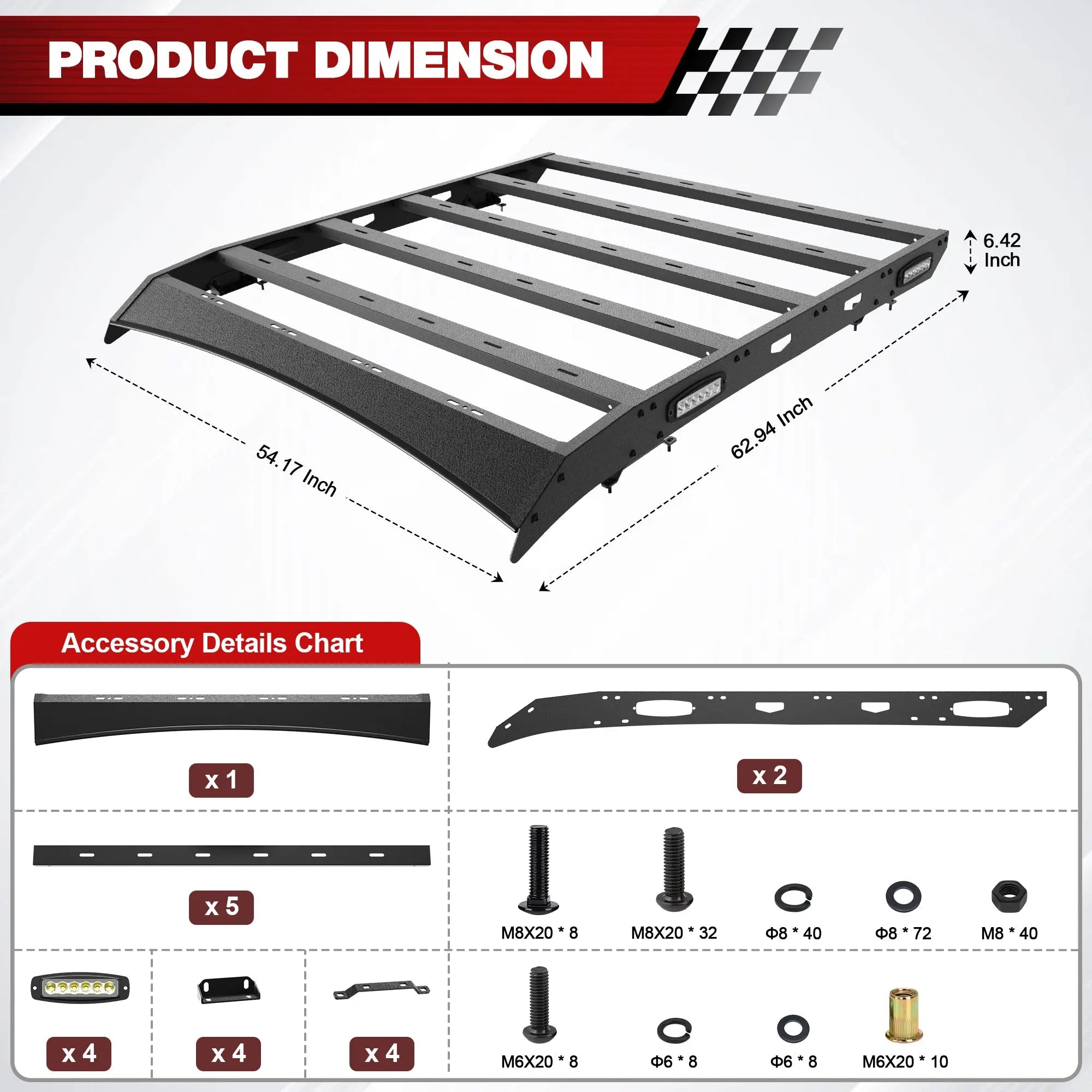 Longsun Roof Rack for 2009-2014 Ford F-150 SuperCrew 4-Door