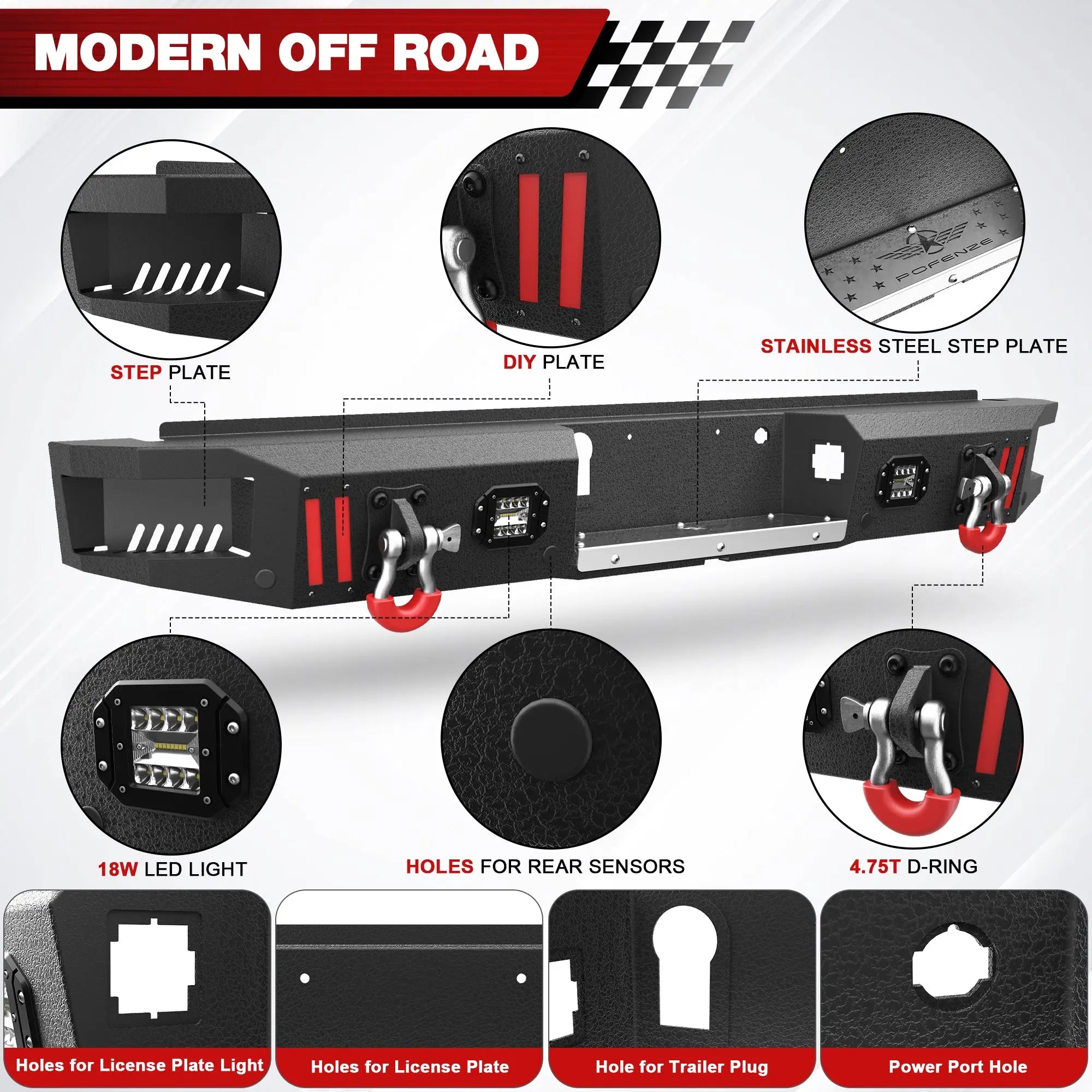 Longsun 2021-2024 Ford F150 Bumper Set w/ Winch Plate - Excludes Lighting EV & Raptor